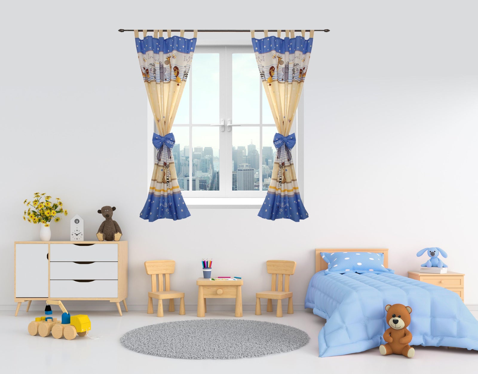 375-Vorhänge/Gardinen mit Schleifen 2er Set-Bild1