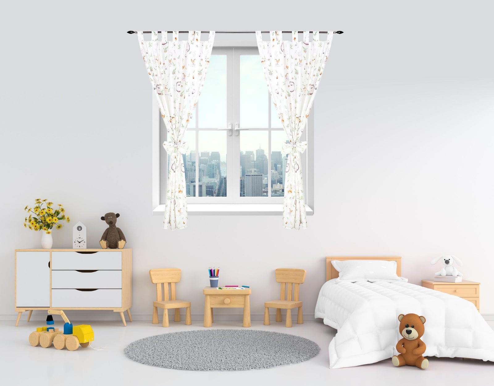 375-Vorhänge/Gardinen mit Schleifen 2er Set-Bild1