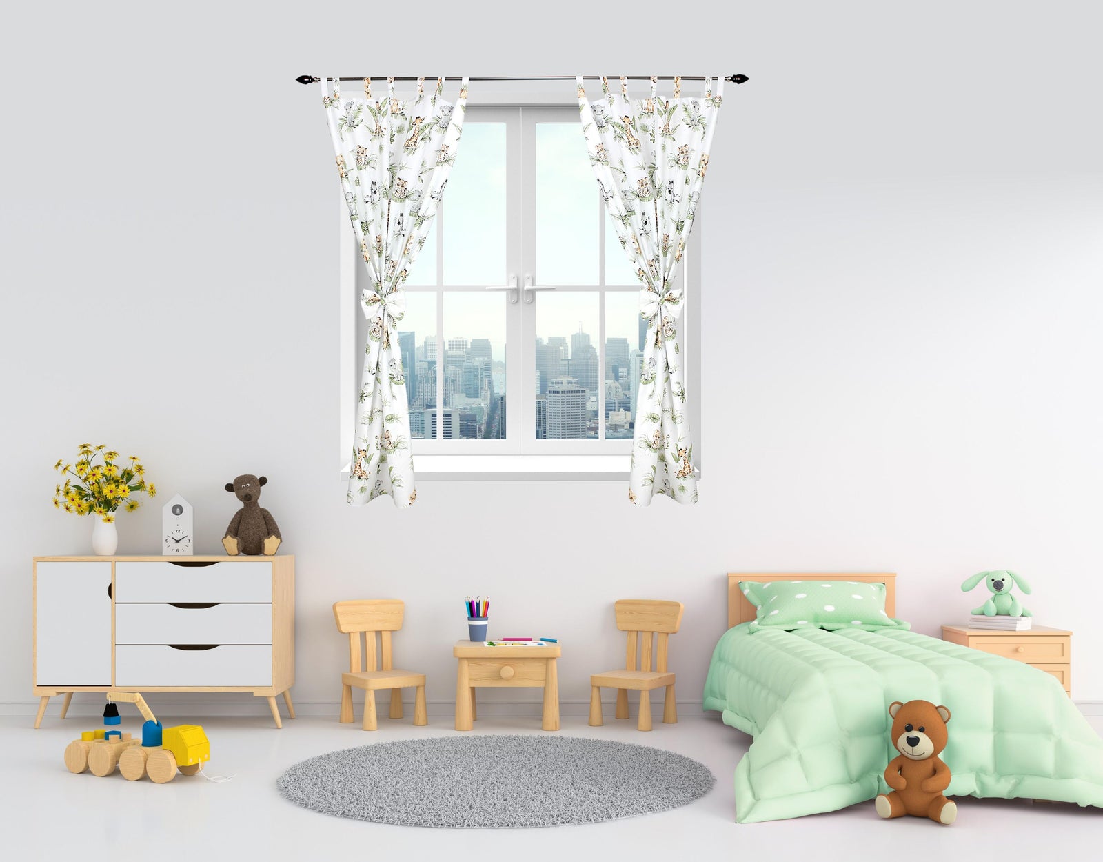 375-Vorhänge/Gardinen mit Schleifen 2er Set-Bild1