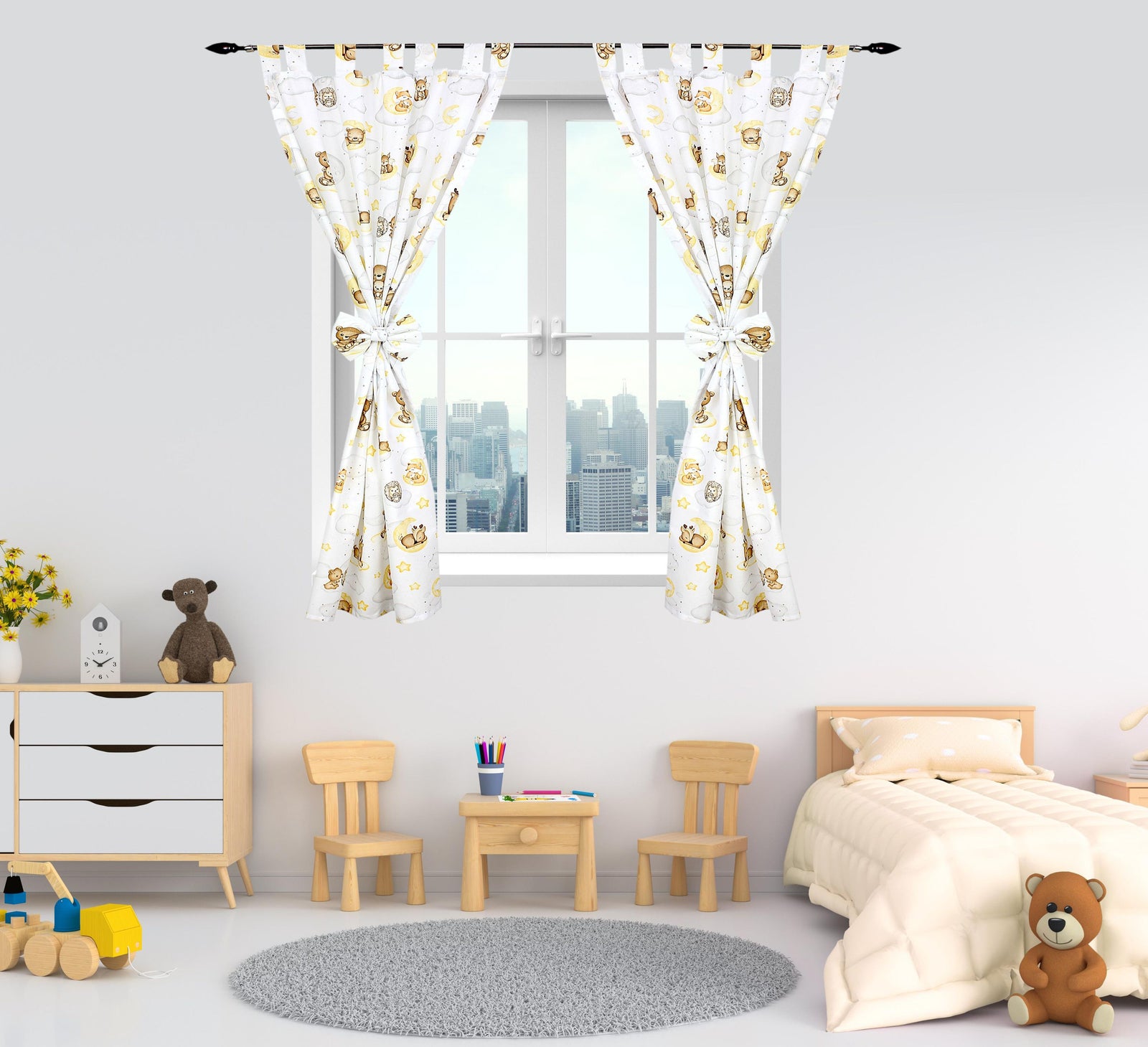 375-Vorhänge/Gardinen mit Schleifen 2er Set-Bild1