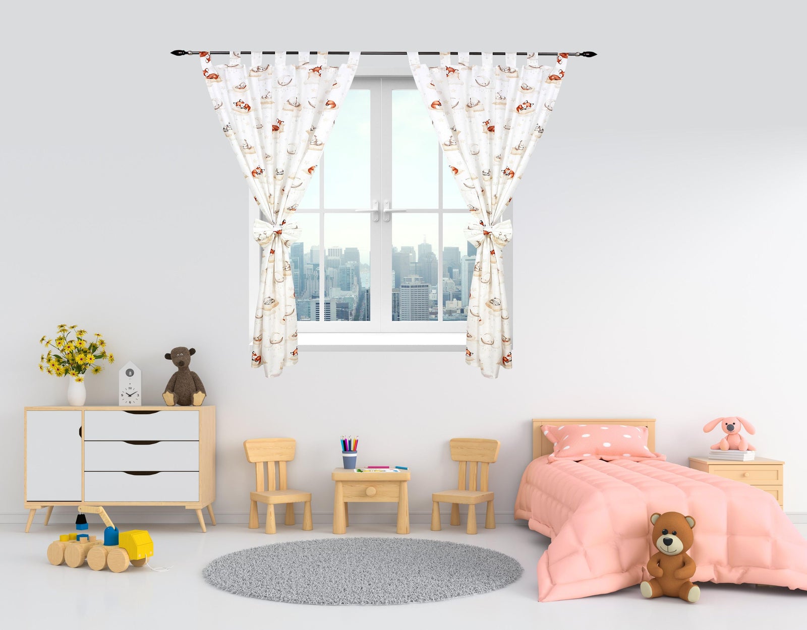375-Vorhänge/Gardinen mit Schleifen 2er Set-Bild1