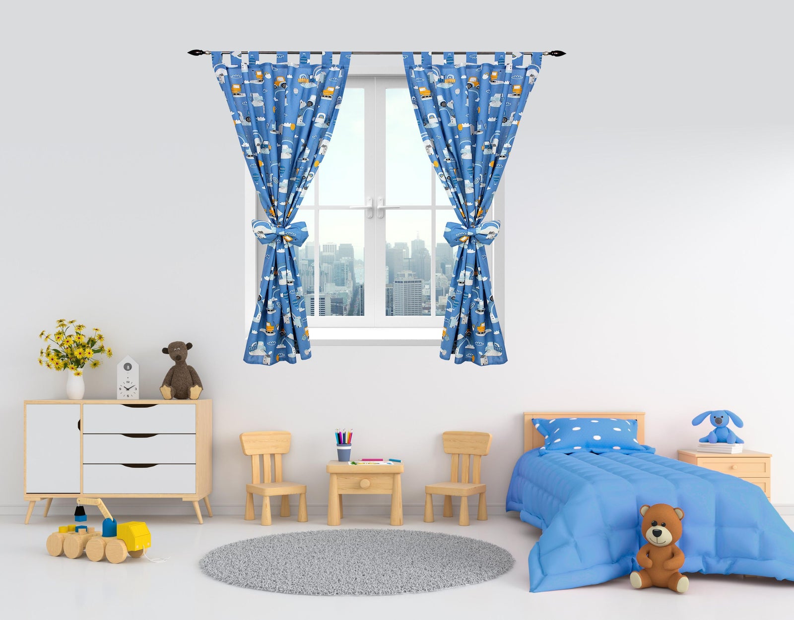 375-Vorhänge/Gardinen mit Schleifen 2er Set-Bild1