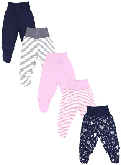 Pink Streifen Blau Herzen Grau