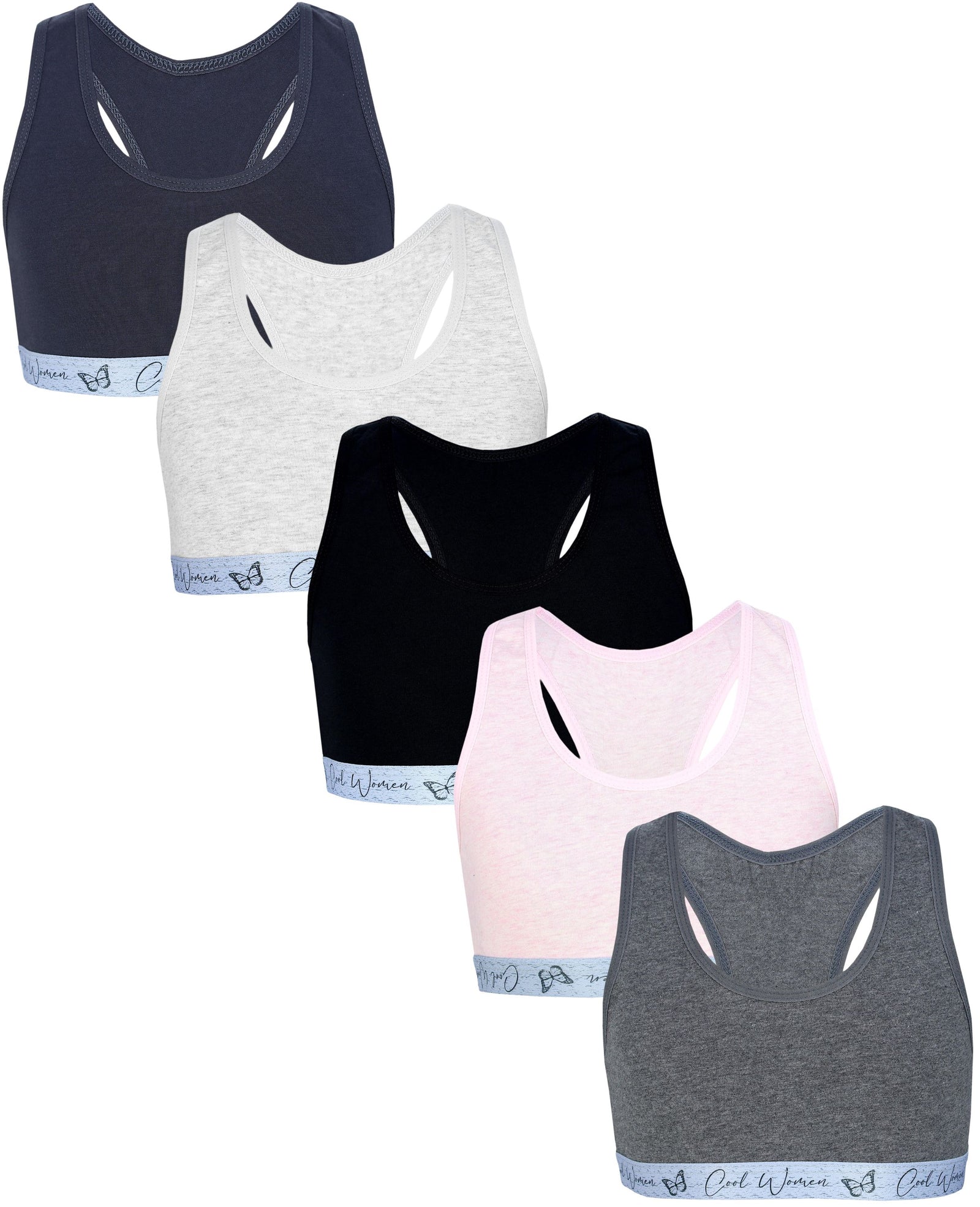 477-Mädchen Bustier mit breiten Trägern & Racerback (5er Pack)-Hauptbild