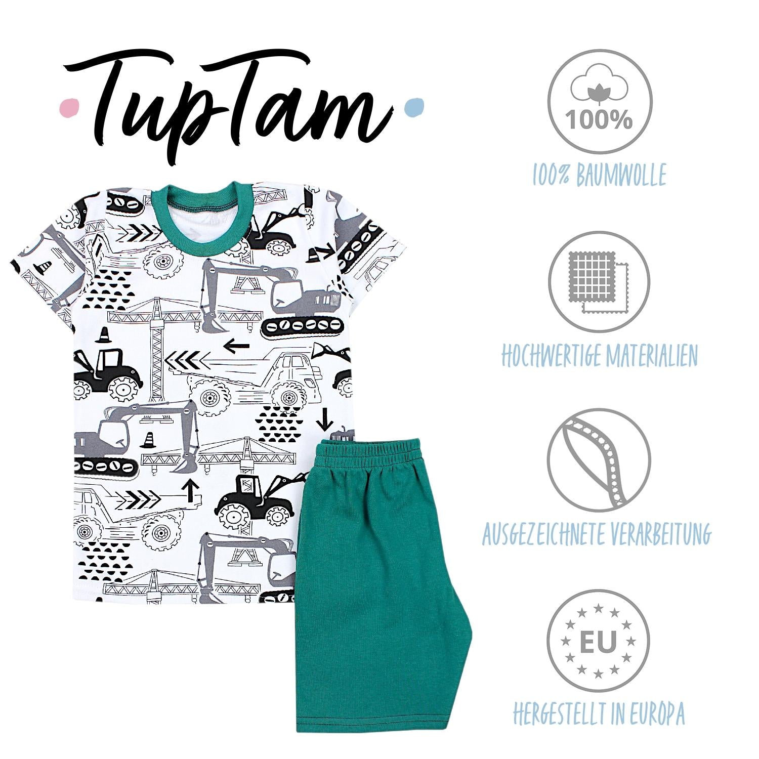 49843_uLti0J2jDlF2Vphl-Kinder Jungen Pyjama Set Kurzarm 2-teilig Sommer-Bild1