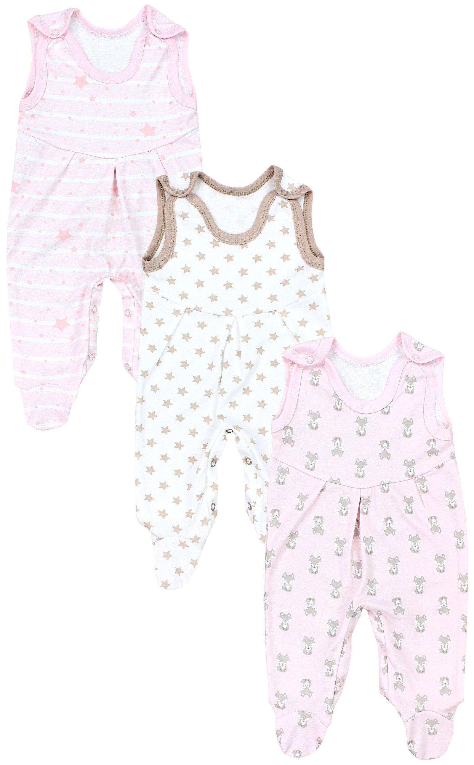 57257_S7easRR1KfXkMbOI-Baby Mädchen Strampler mit Fuß 3er Pack-Hauptbild