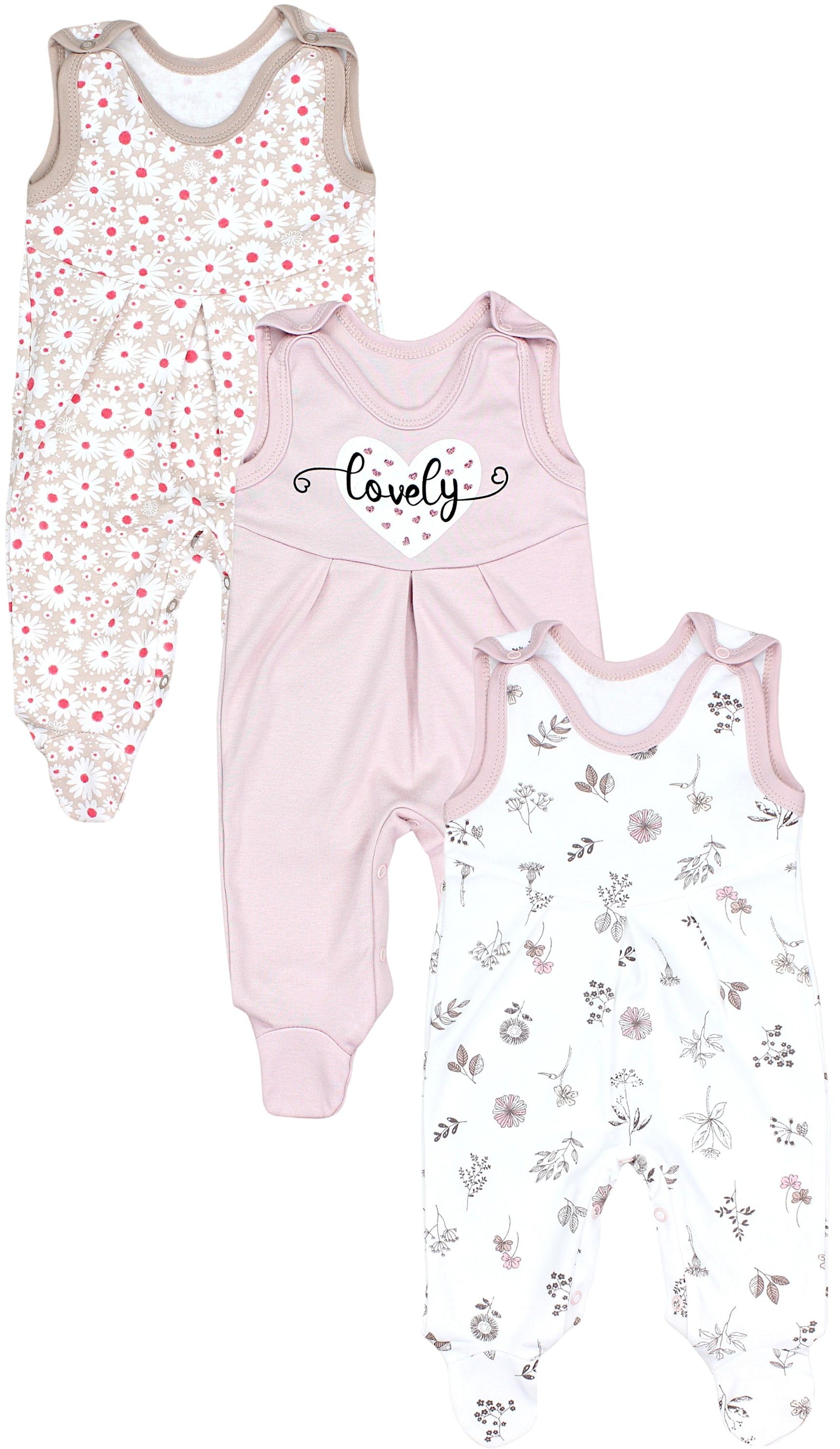 62449_Mb7qvZ6GUPJ1o6UH-Baby Mädchen Strampler mit Fuß 3er Pack-Hauptbild
