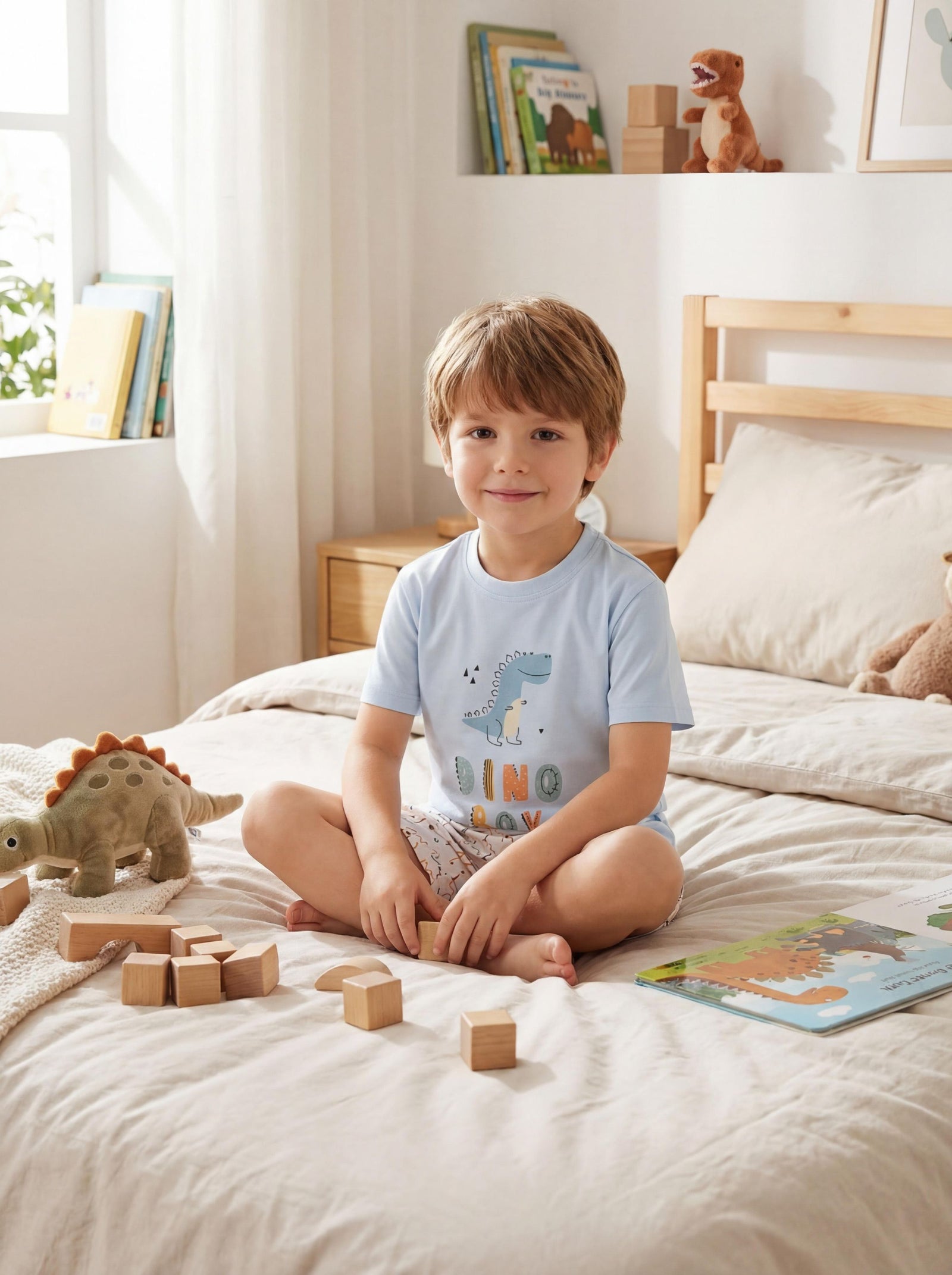 71855_nAeJjhRMOjAm5qj3-Kinder Jungen Pyjama Set Kurzarm 2-teilig Sommer-Bild2