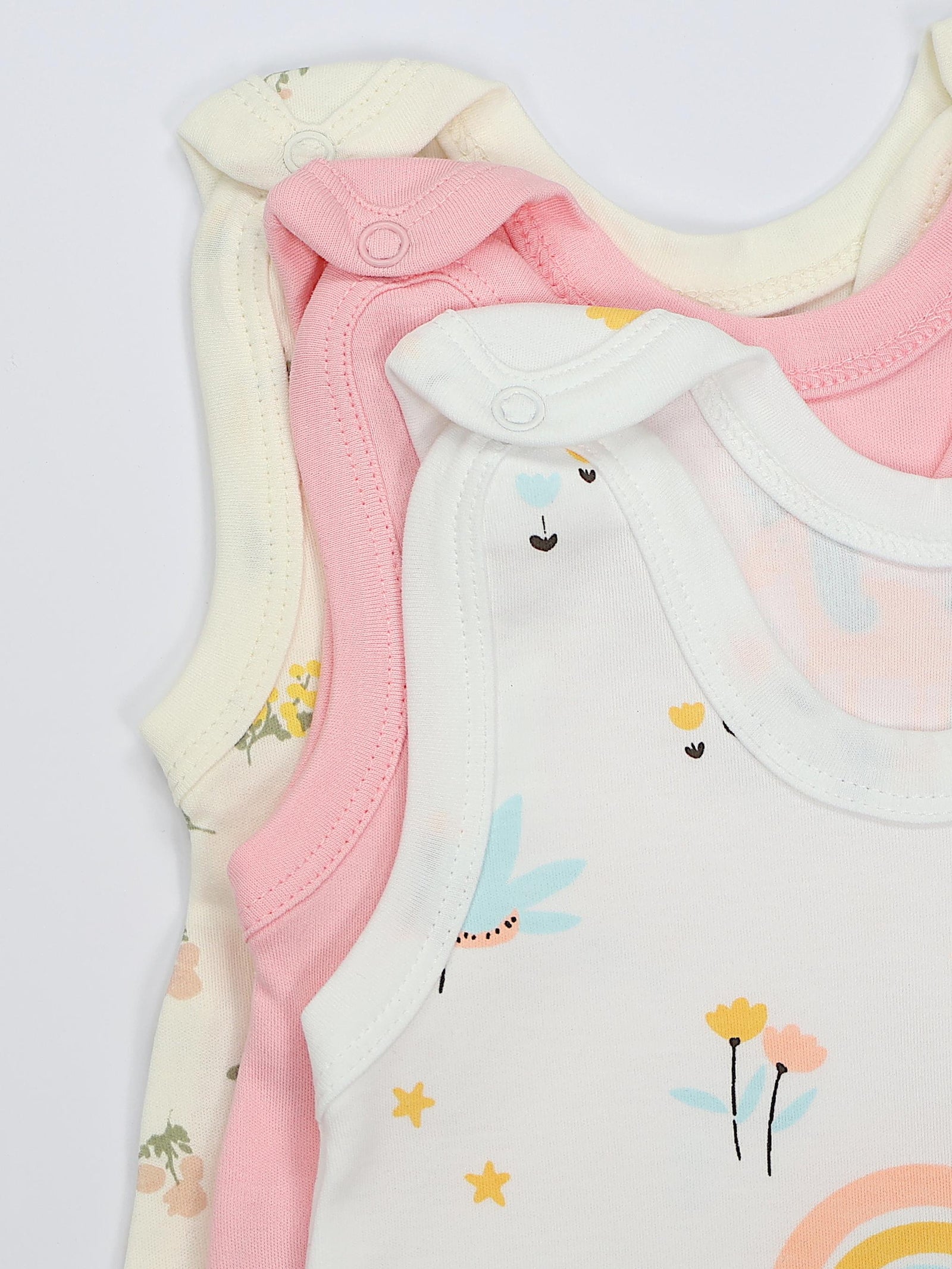 72385_e4sYAbJzAyvQpXaP-Baby Mädchen Strampler mit Fuß 3er Pack-Bild4