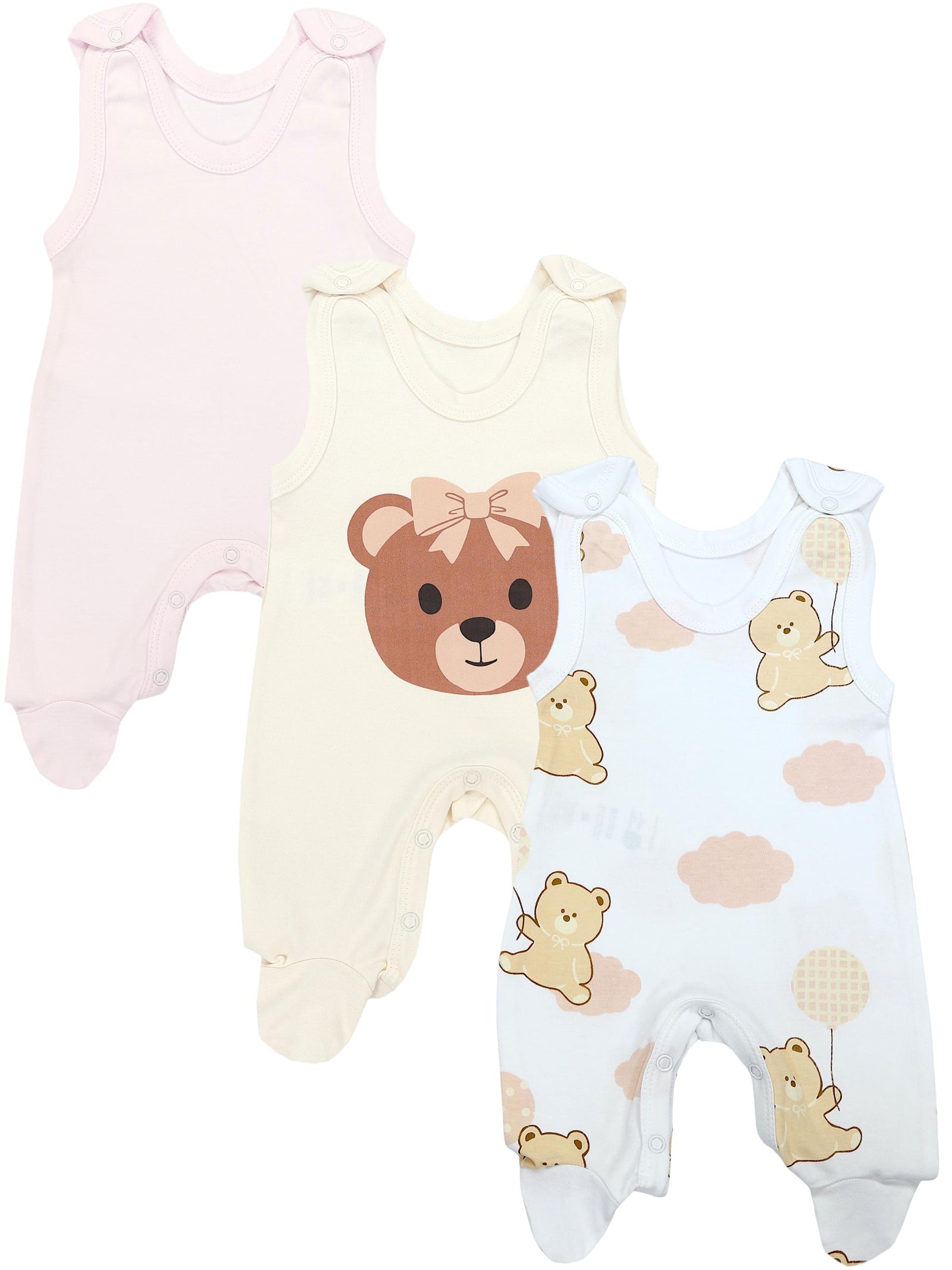 72395_pmOU68xWaymfDblp-Baby Mädchen Strampler mit Fuß 3er Pack-Hauptbild