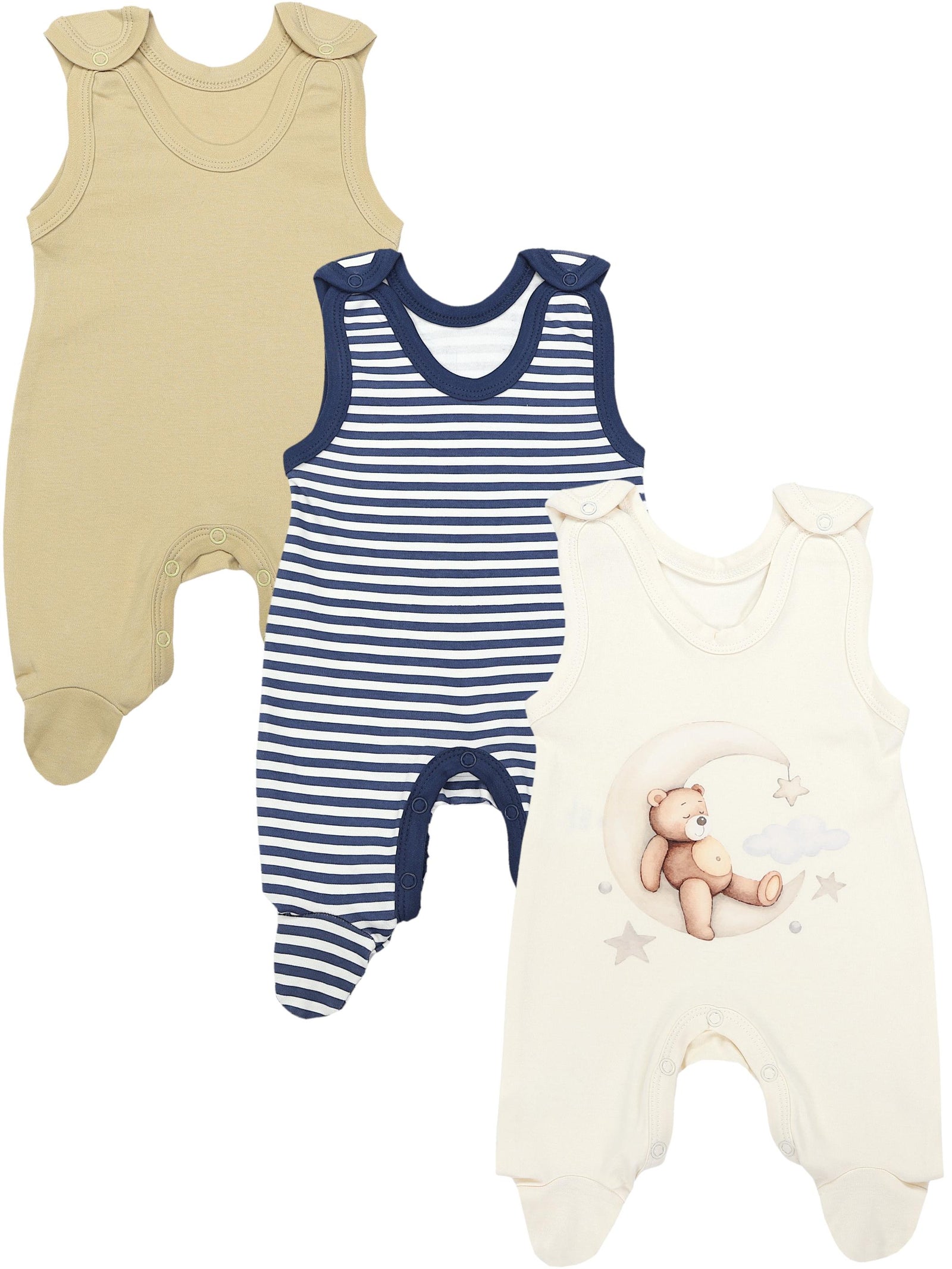 72403_sFlwyae3we9XR3Dc-Baby Mädchen Strampler mit Fuß 3er Pack-Hauptbild