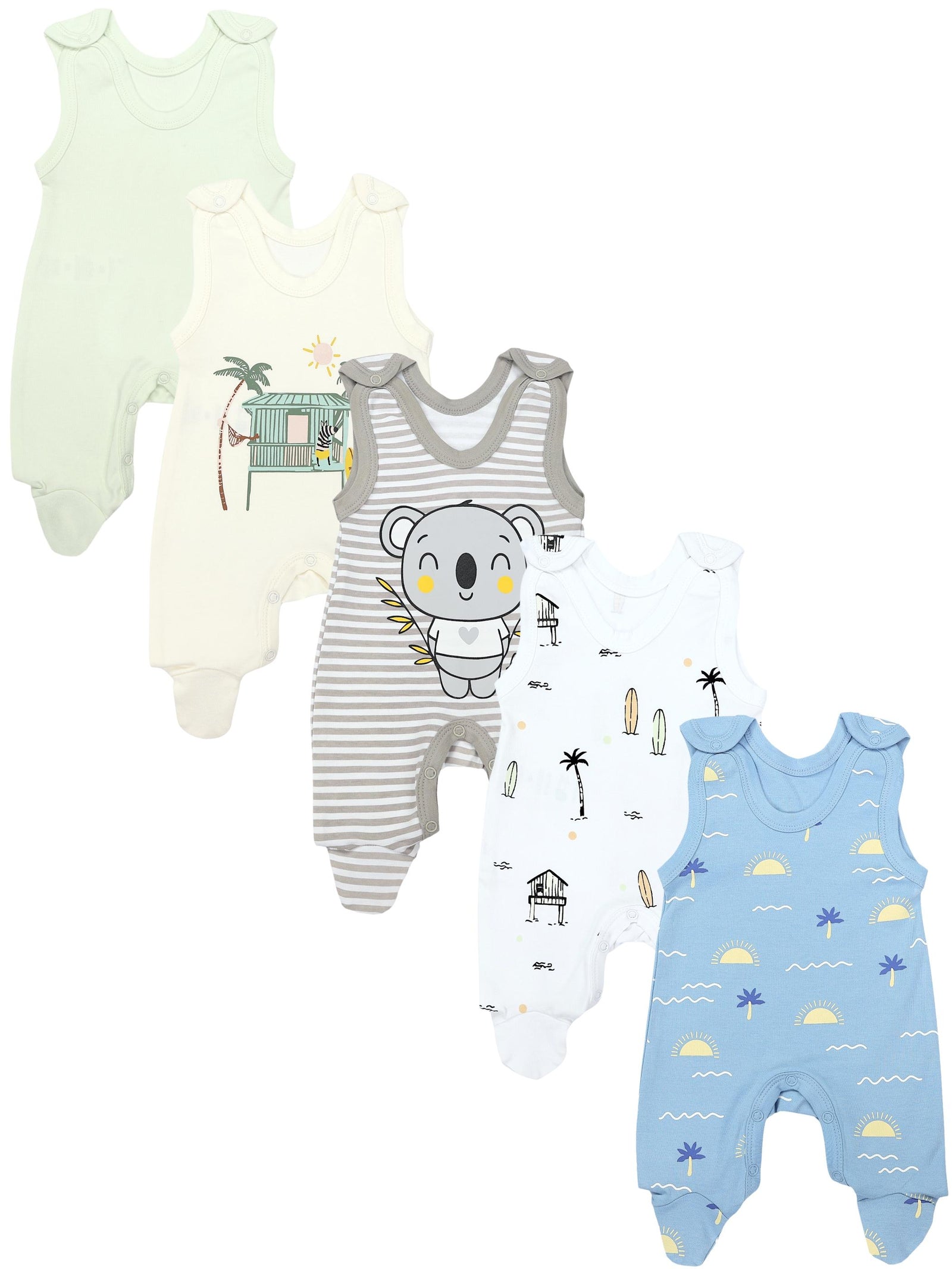 72469_WD1zgDqm7dw6y4ib-Baby Strampler mit Aufdruck Spruch 5er Pack-Hauptbild