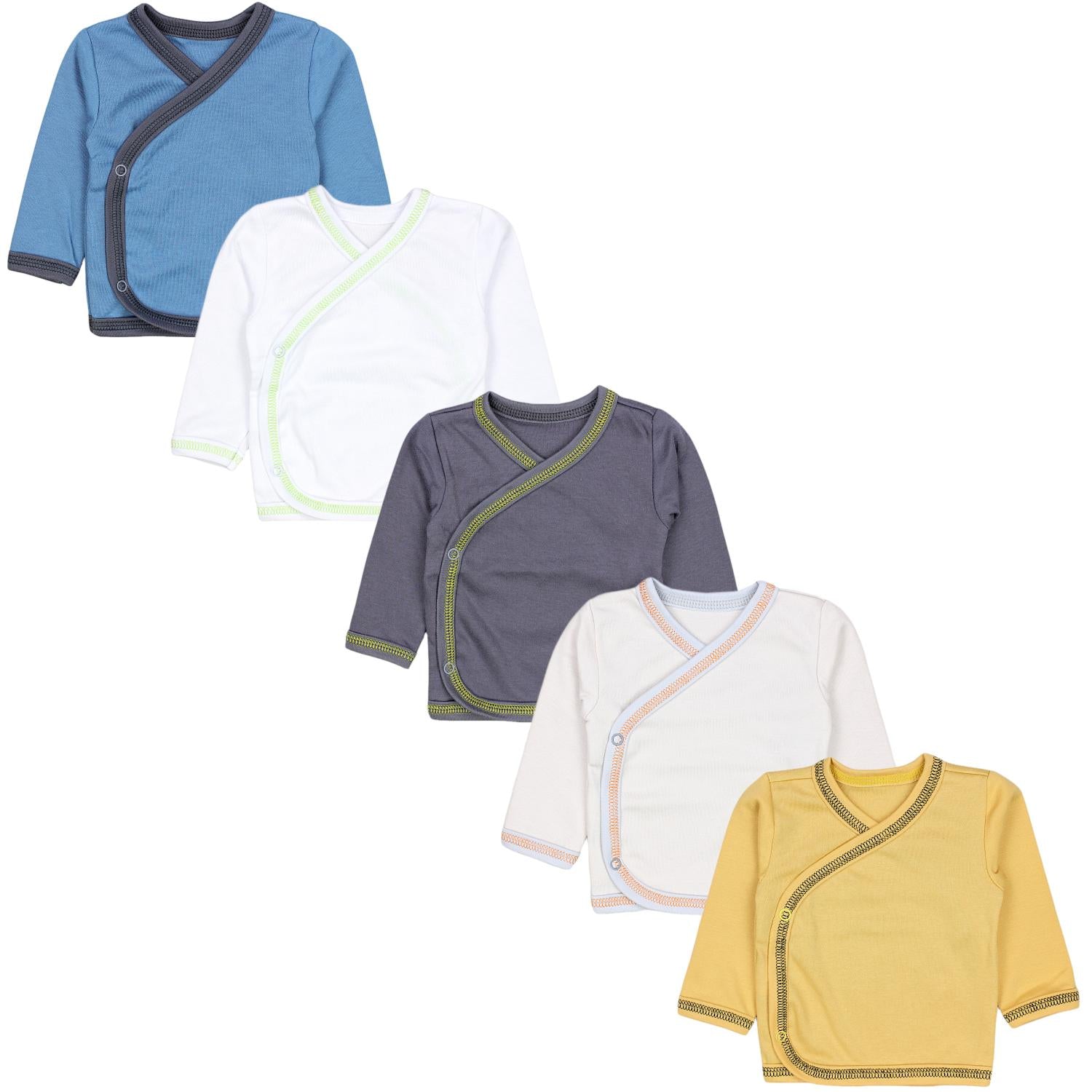 Baby Wickelshirt Langarm - 5er Set