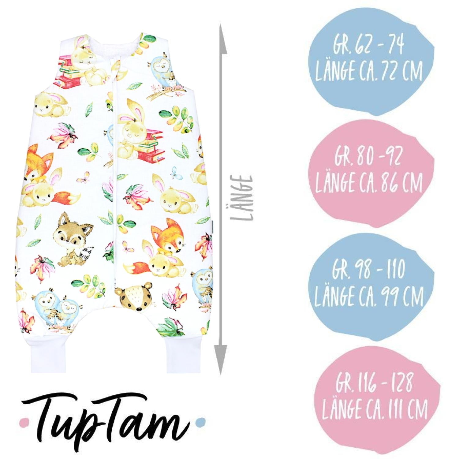 TupTam Baby Winterschlafsack mit Beinen OEKO- TEX zertifizierte Materialien 2.5 TOG Unisex