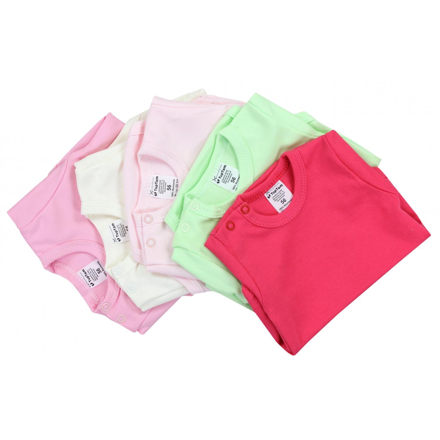 Baby Body Kurzarm in Unifarben - 5er Set