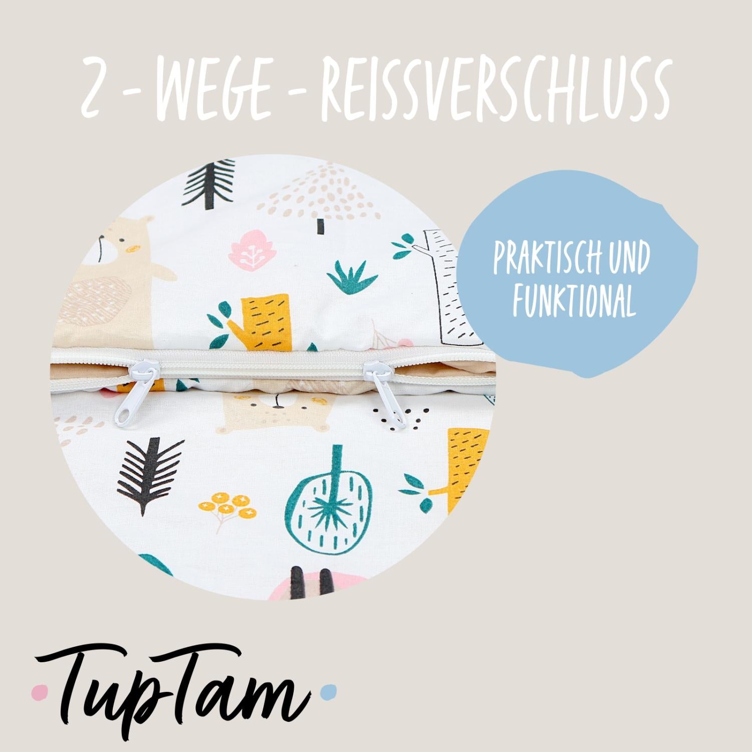 Deckenschlafsack mit Kissen und Beutel 135×70 cm