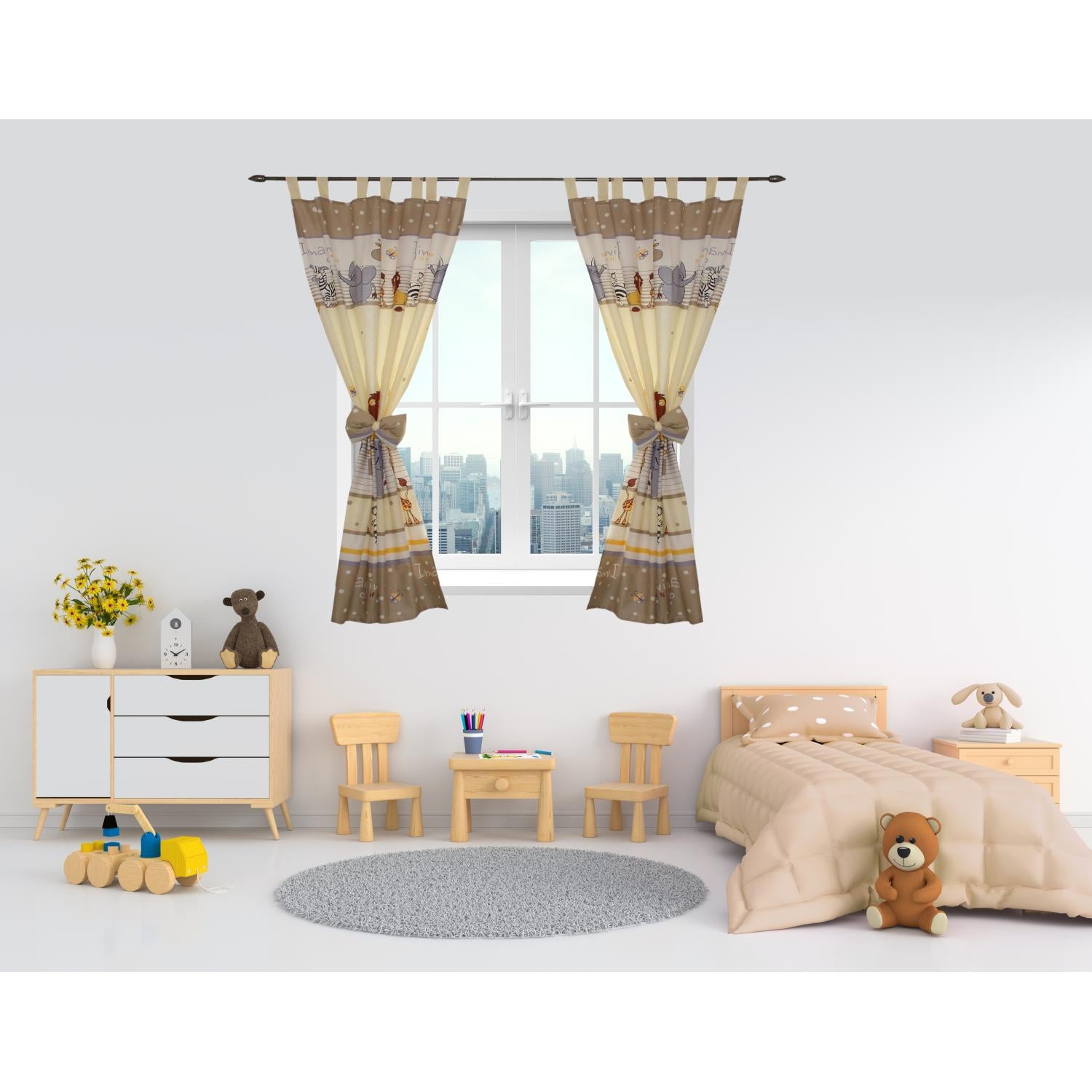 Vorhänge/Gardinen mit Schleifen 2er Set