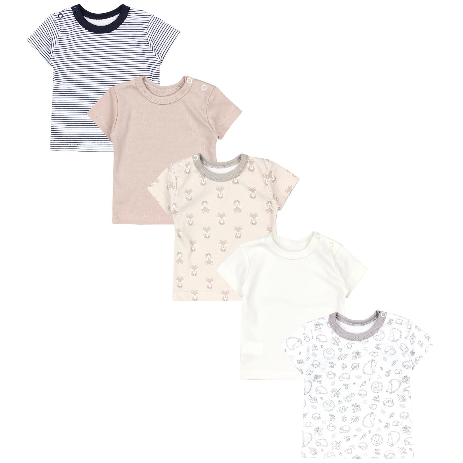 Baby Kurzarm T-Shirt mit Aufdruck - 5er Set