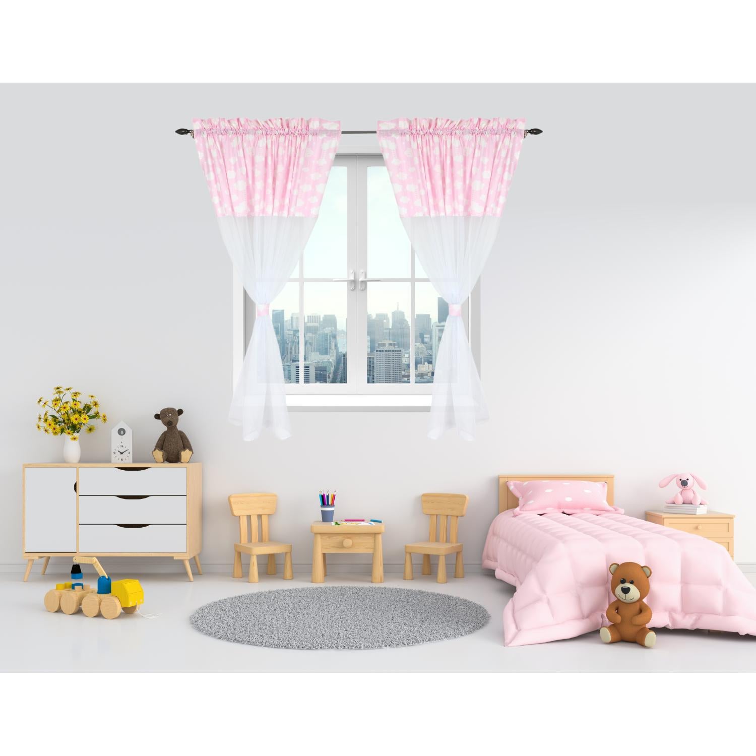 Kinderzimmer Voile/ Vorhänge/ Gardinen mit Tunnelzug Set