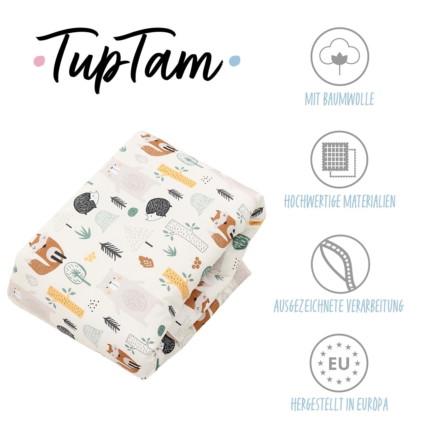 Gepolsterte XXL Krabbeldecke 120 x 120 cm