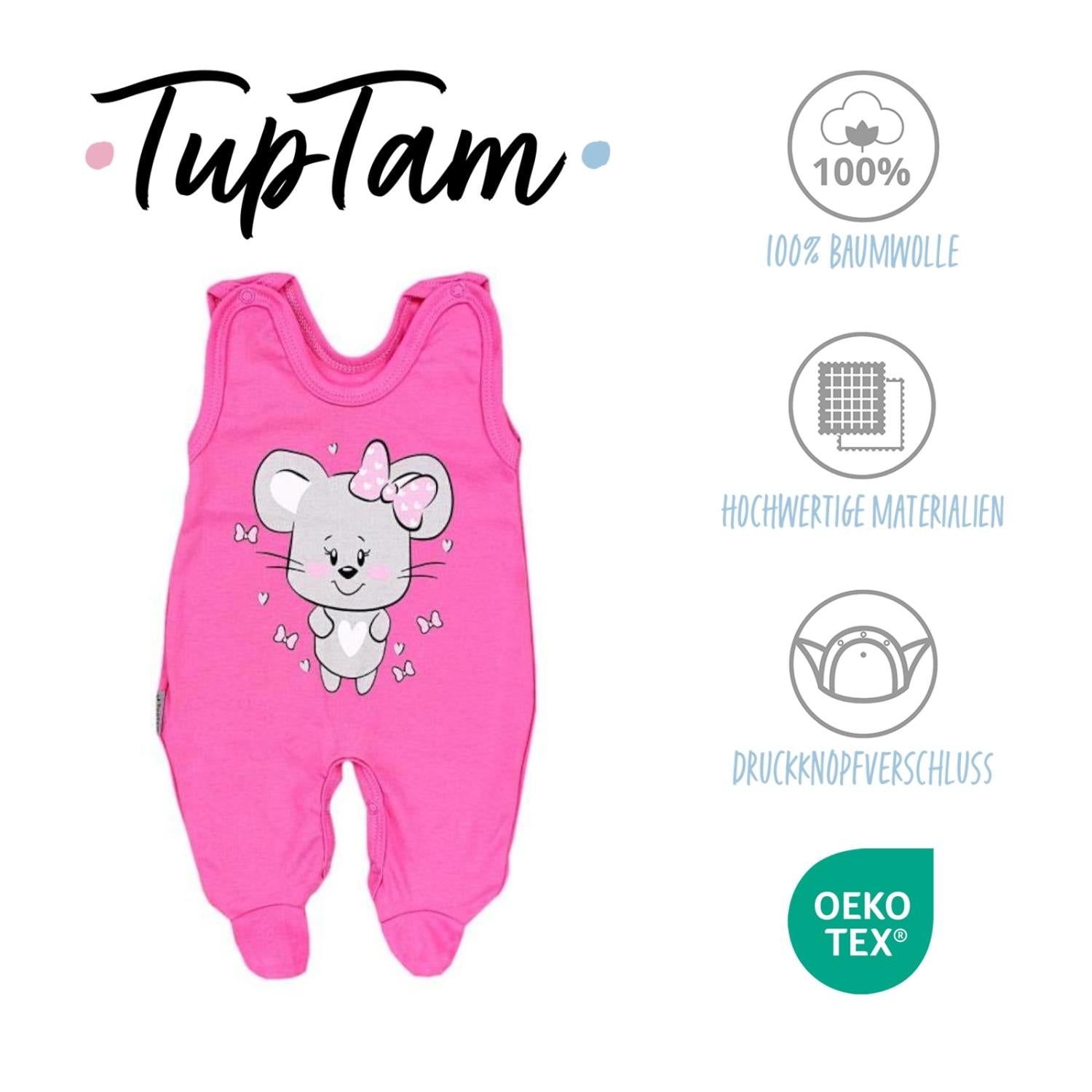 Strampler mit Aufdruck- 5er Pack