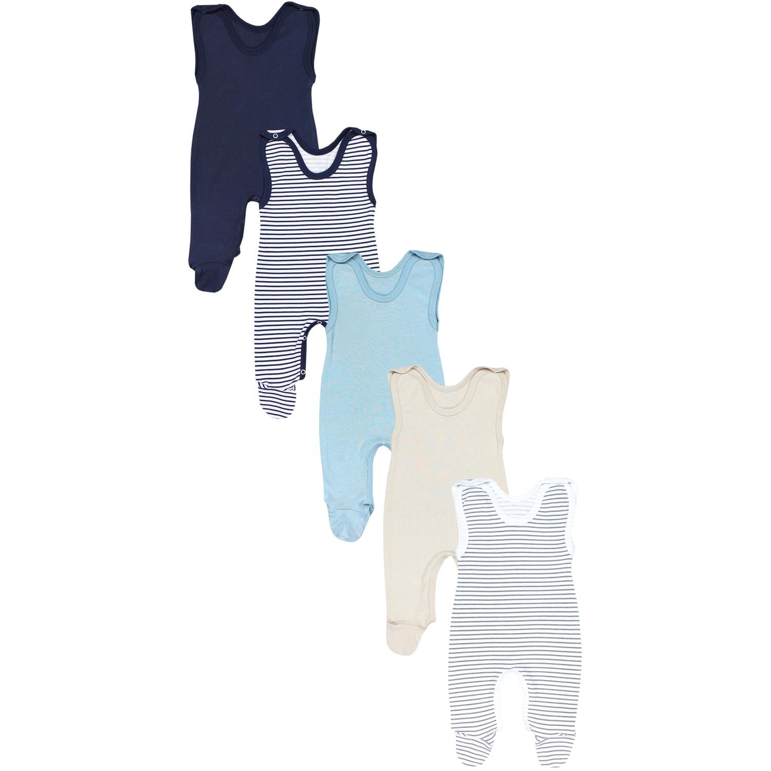 Strampler mit Aufdruck- 5er Pack