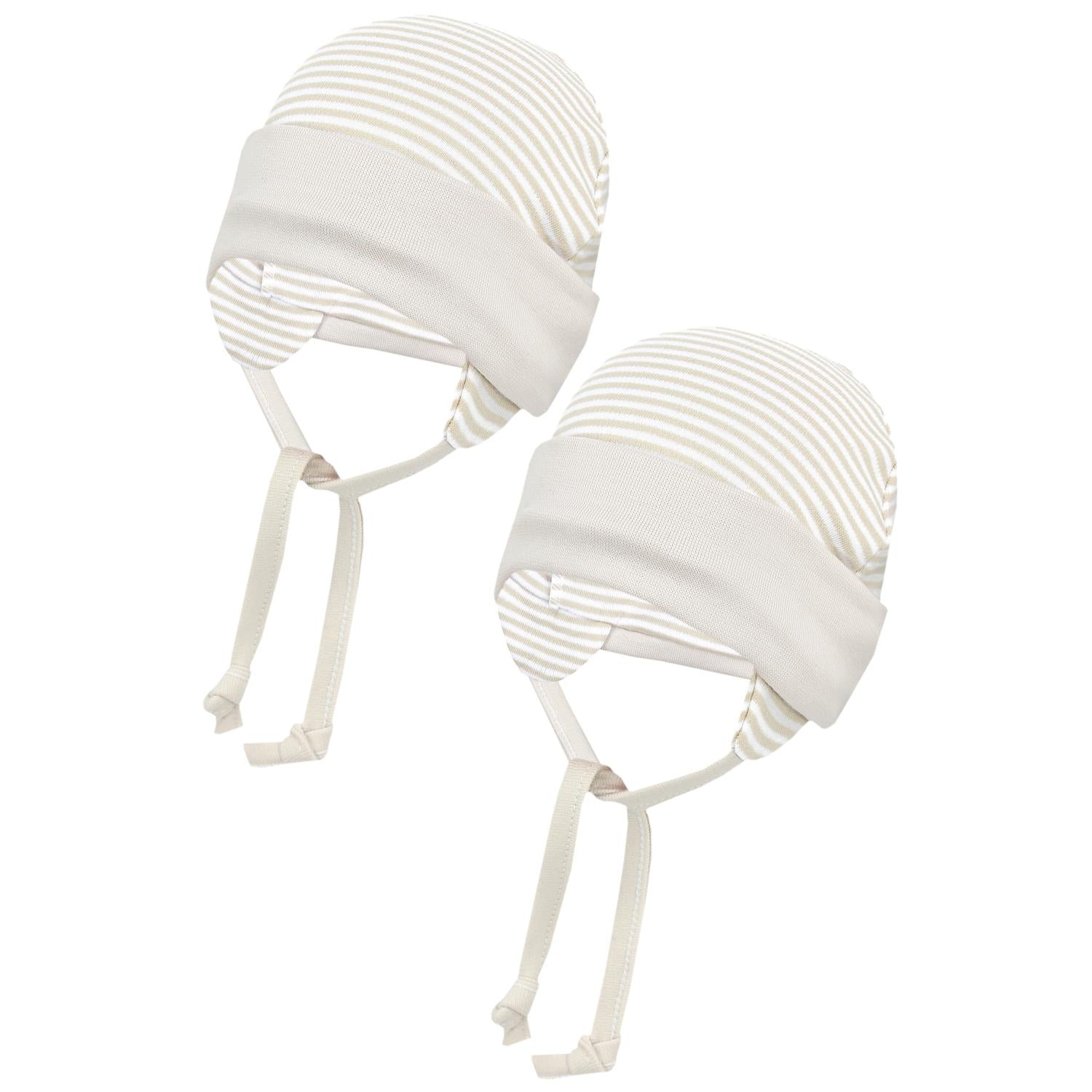 Baby Erstlingsmütze mit Ohrenklappen - 2er Pack