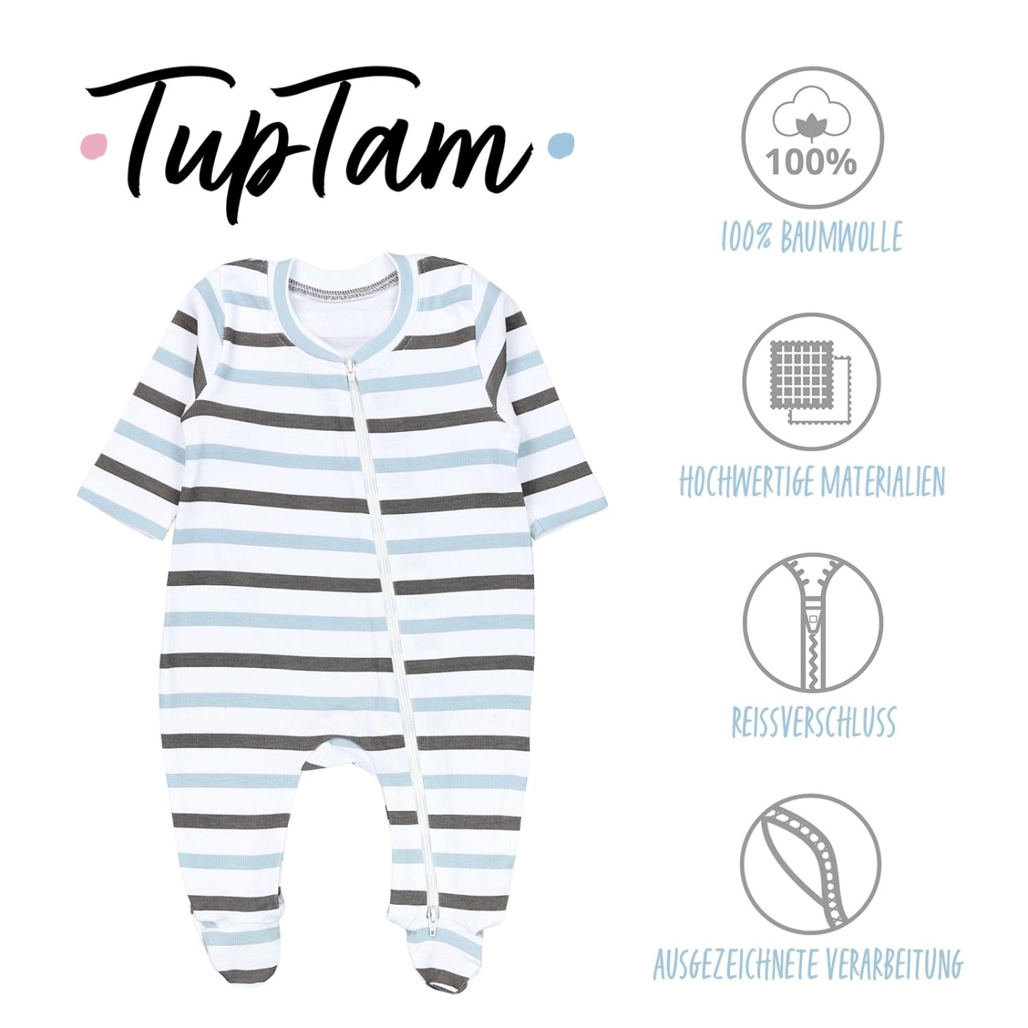 Schlafstrampler mit Fuß - 3er Set