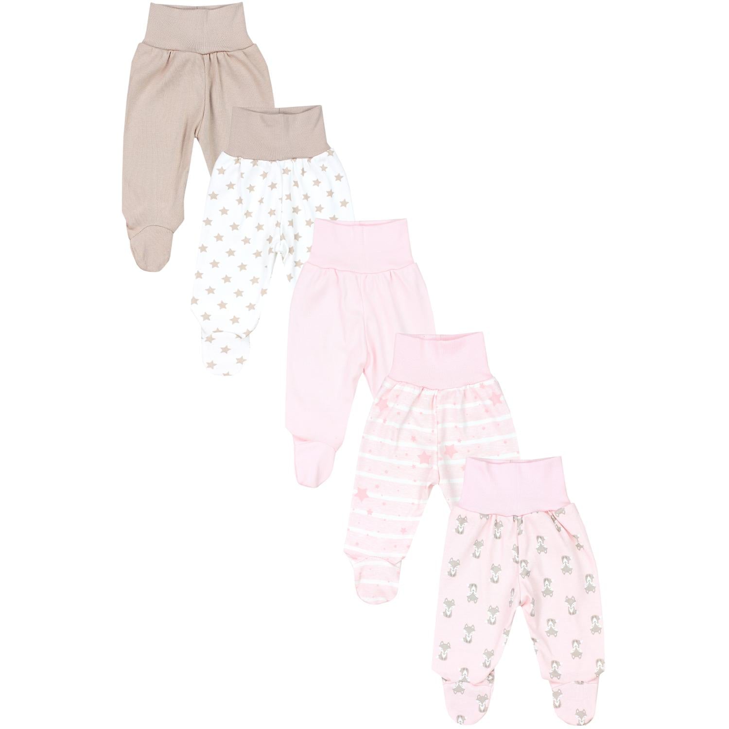 Strampelhose mit Fuß - 5er Set
