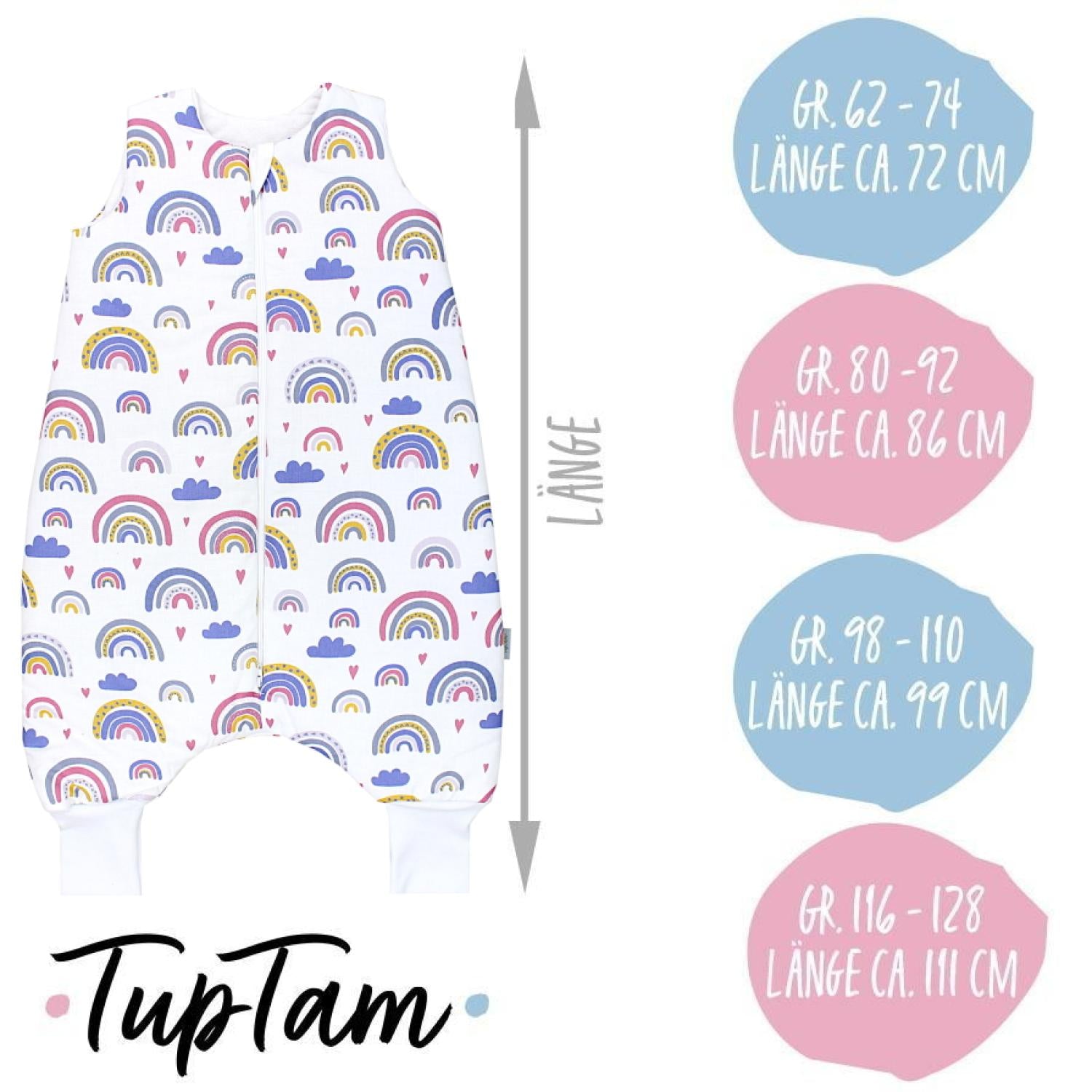 TupTam Baby Winterschlafsack mit Beinen OEKO- TEX zertifizierte Materialien 2.5 TOG Unisex