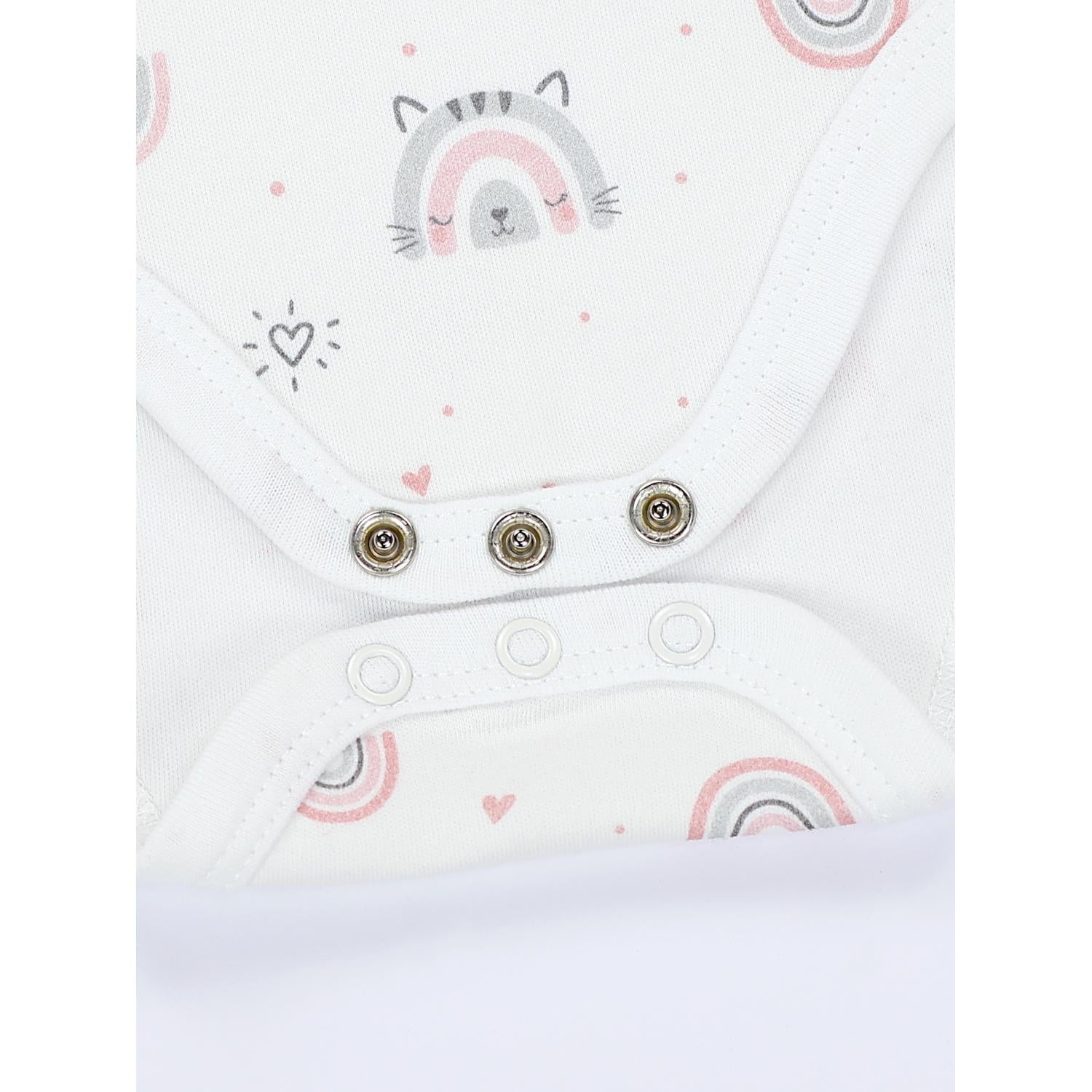 Kurzarm- Body mit Aufdruck -5er Set