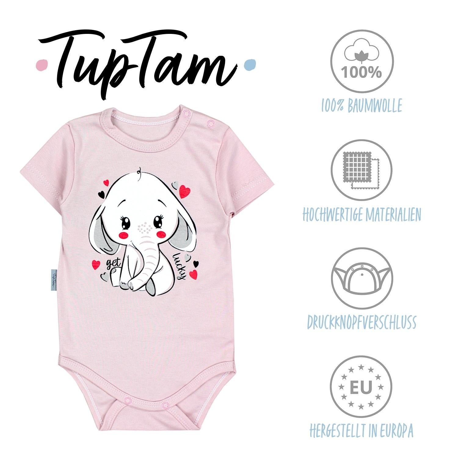 Kurzarm- Body mit Aufdruck -5er Set