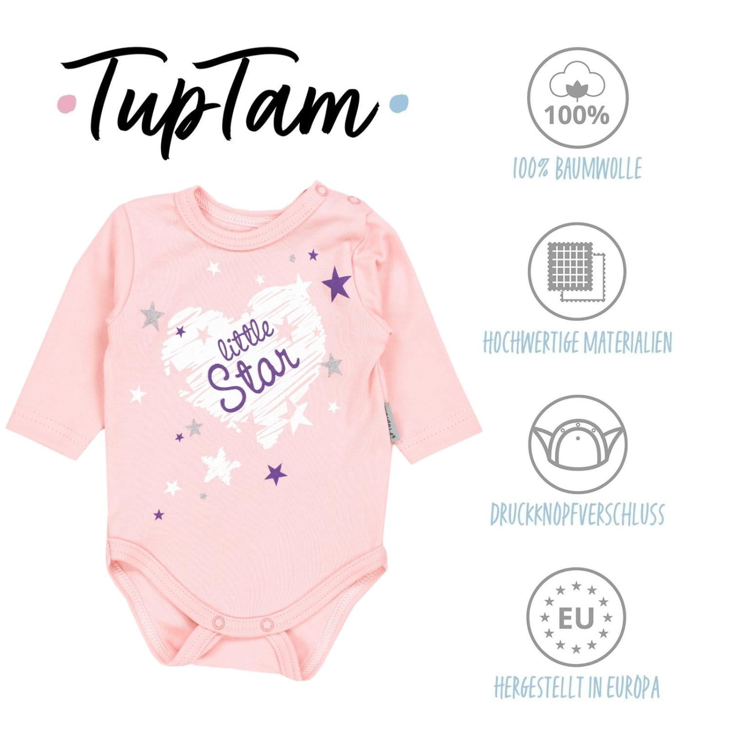 Langarm- Body mit Aufdruck - 5er Set