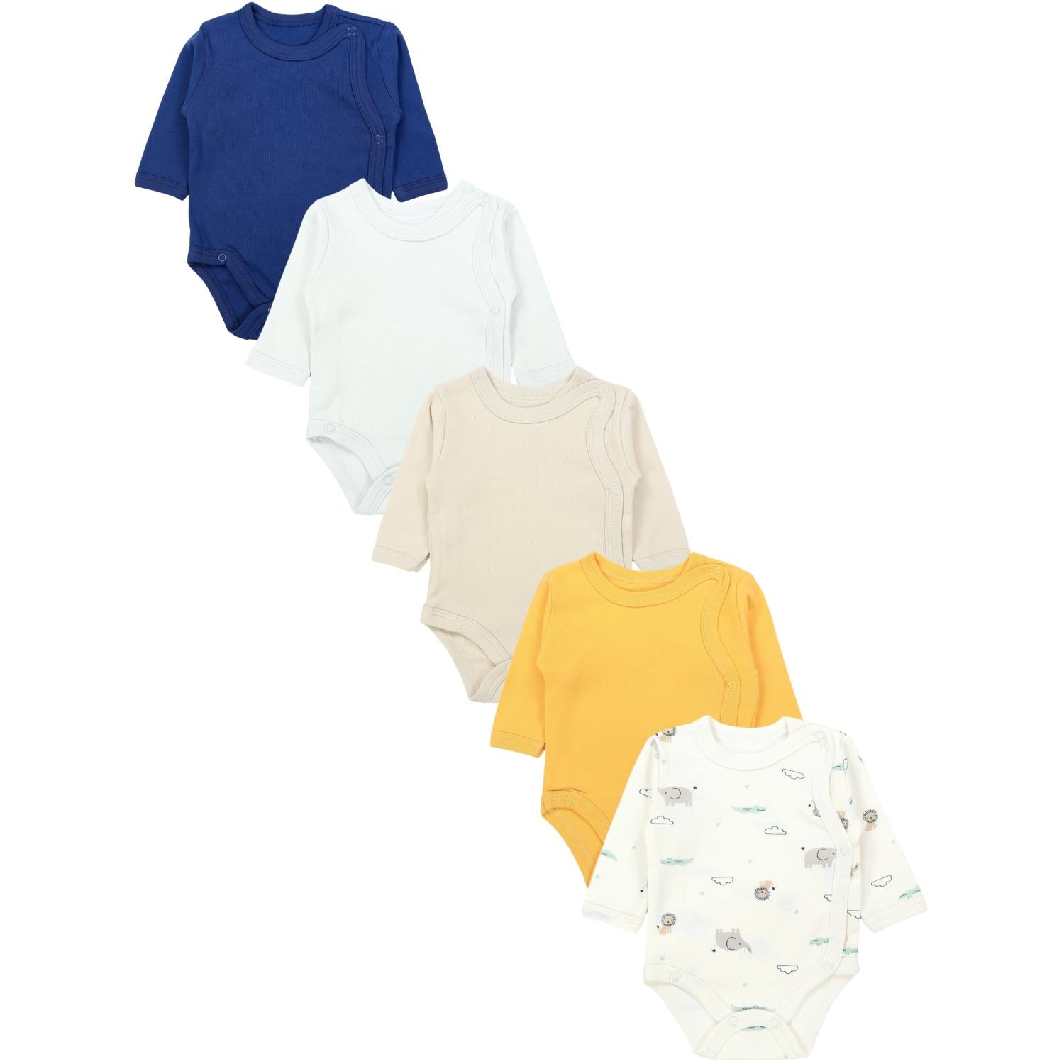 Langarm Wickelbody - 5er Set