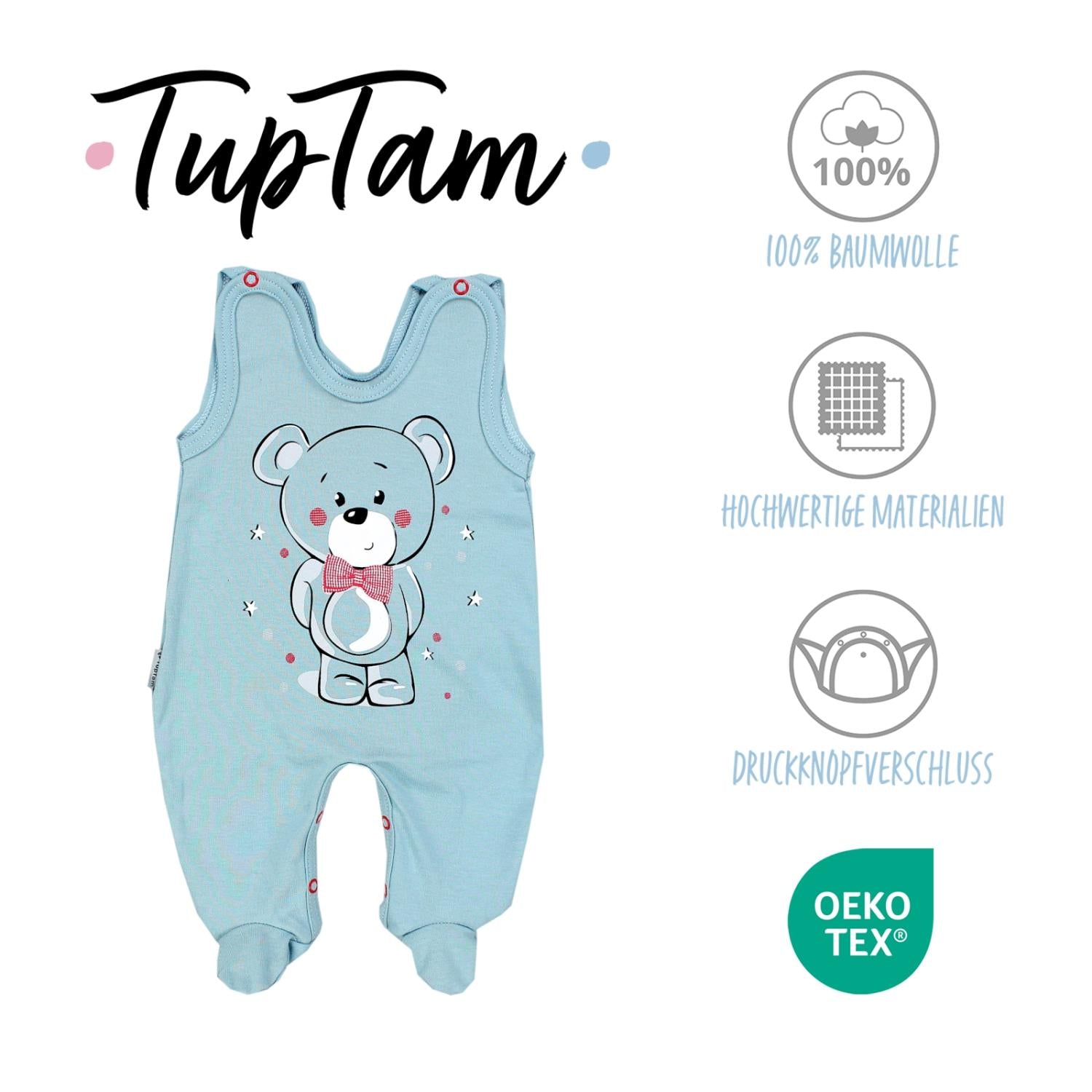 Strampler mit Aufdruck- 5er Pack