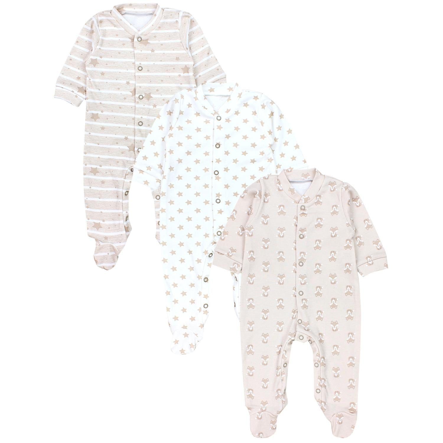 Baby Schlafstrampler Langarm - 3er Set