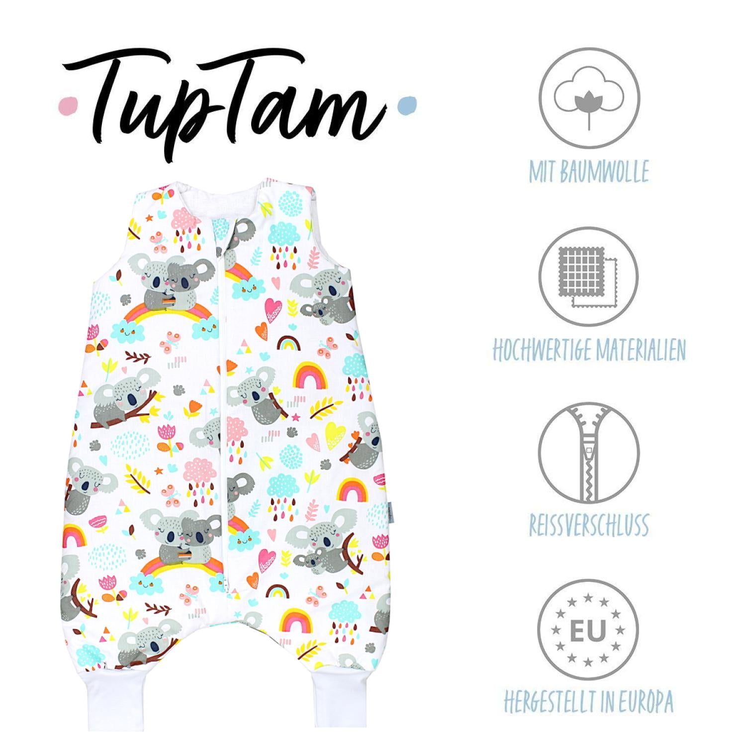 TupTam Baby Winterschlafsack mit Beinen OEKO- TEX zertifizierte Materialien 2.5 TOG Unisex