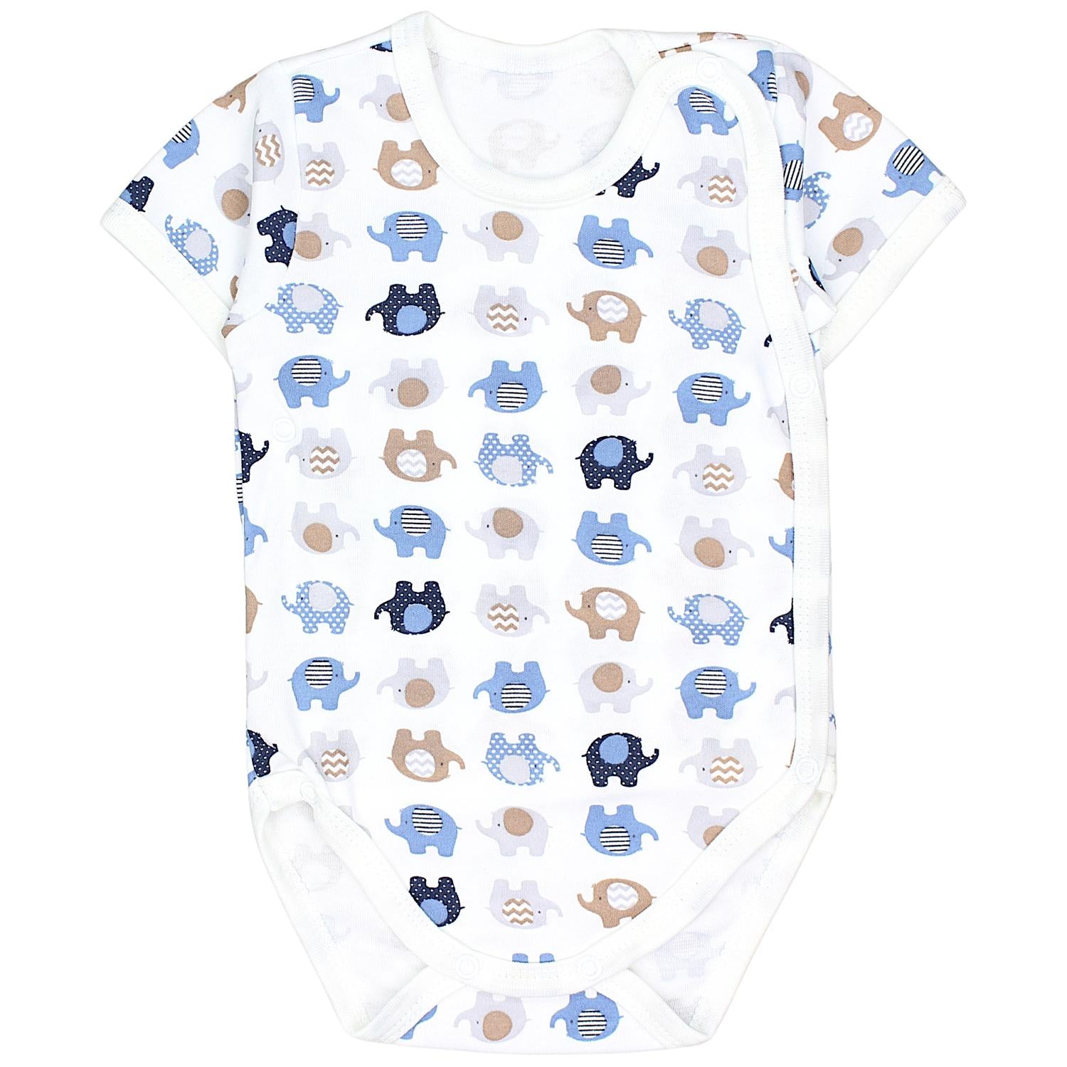 Baby Kurzarm Wickelbody mit Aufdruck - 5er Set