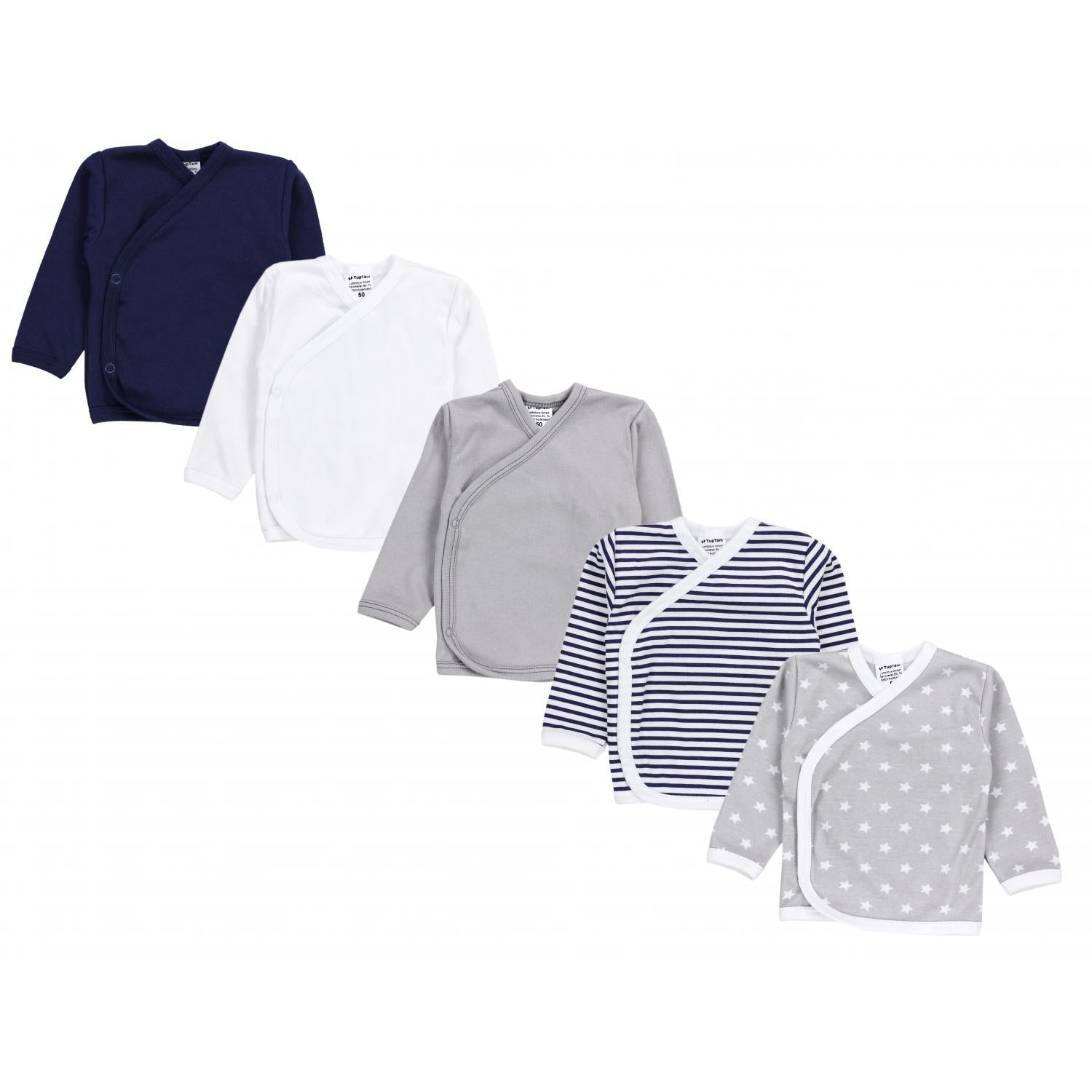 Baby Wickelshirt Langarm - 5er Set