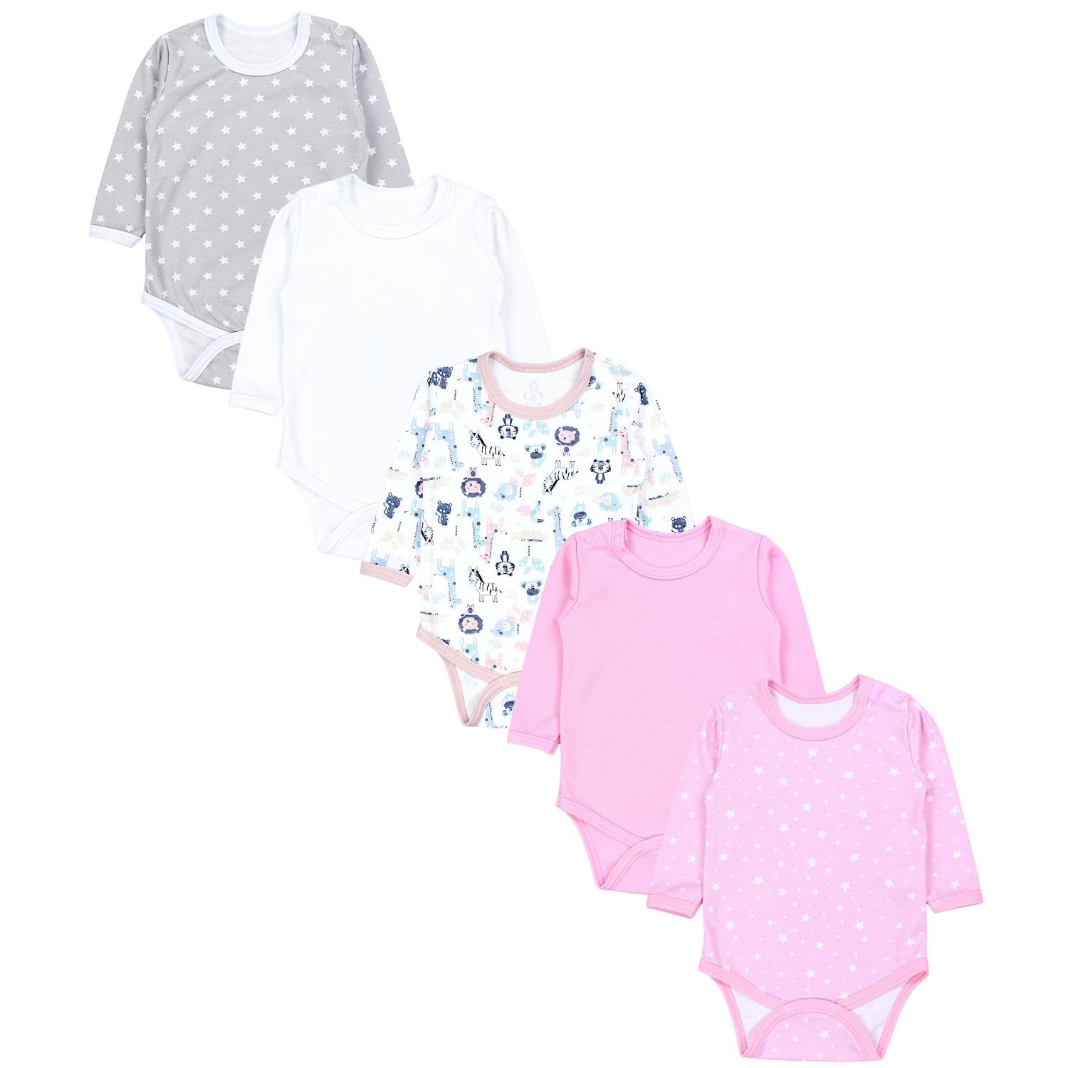 Baby Body Langarm Unifarben - 5er Set