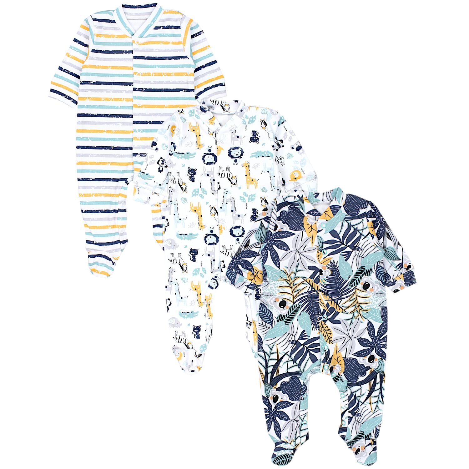 Baby Schlafstrampler Langarm - 3er Set