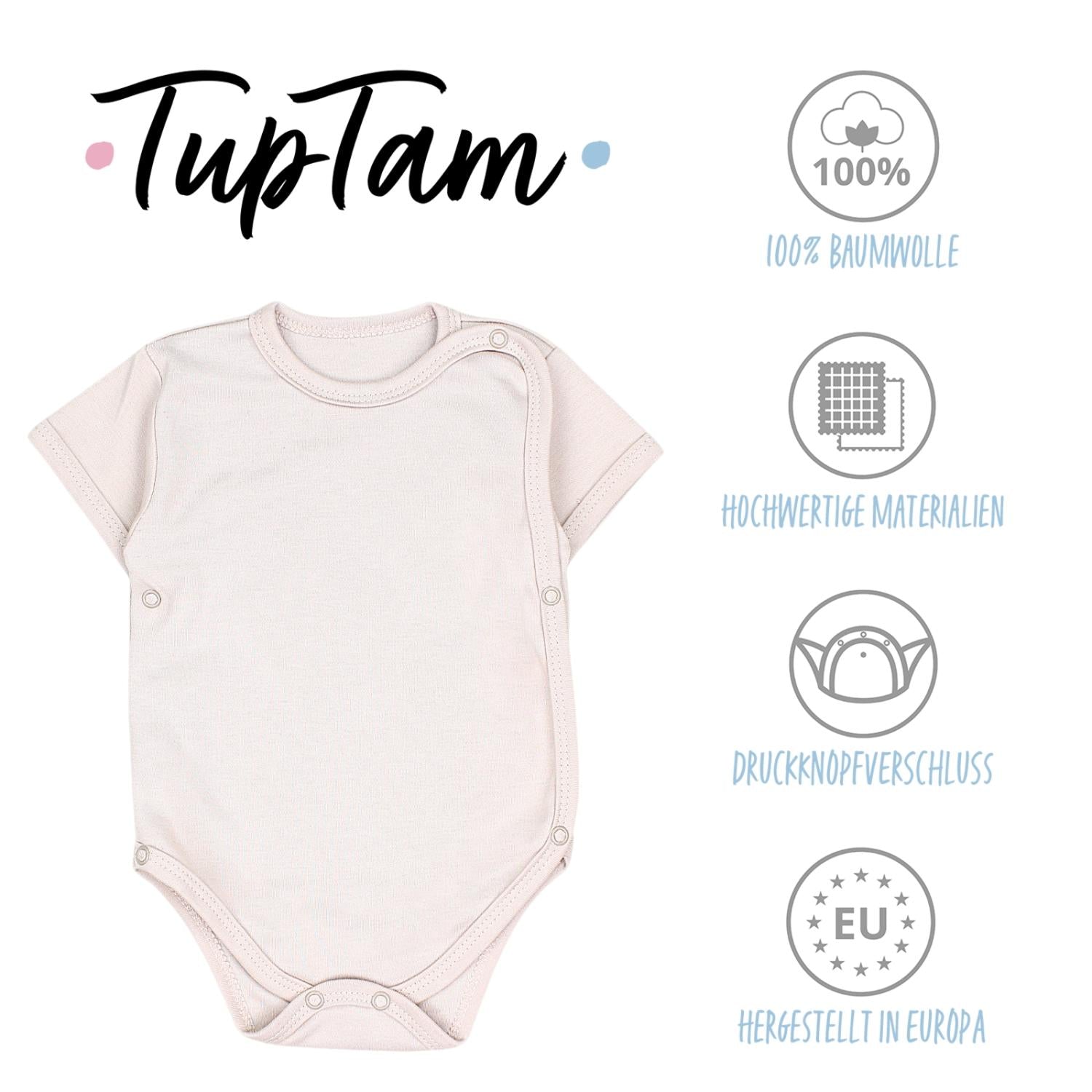 Baby Kurzarm Wickelbody mit Aufdruck - 5er Set