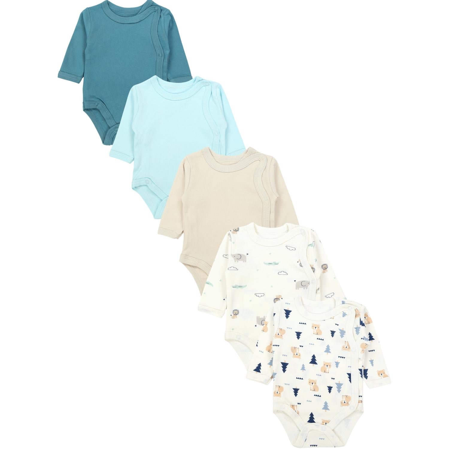 Langarm Wickelbody - 5er Set