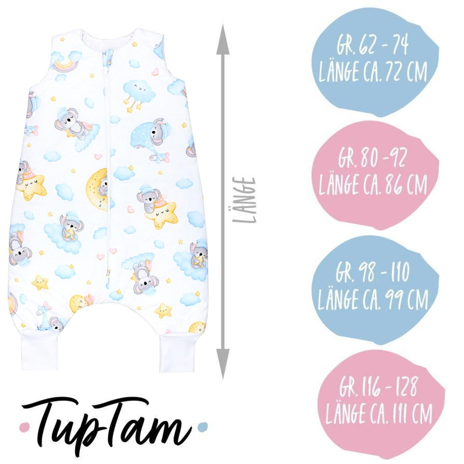 TupTam Baby Winterschlafsack mit Beinen OEKO- TEX zertifizierte Materialien 2.5 TOG Unisex