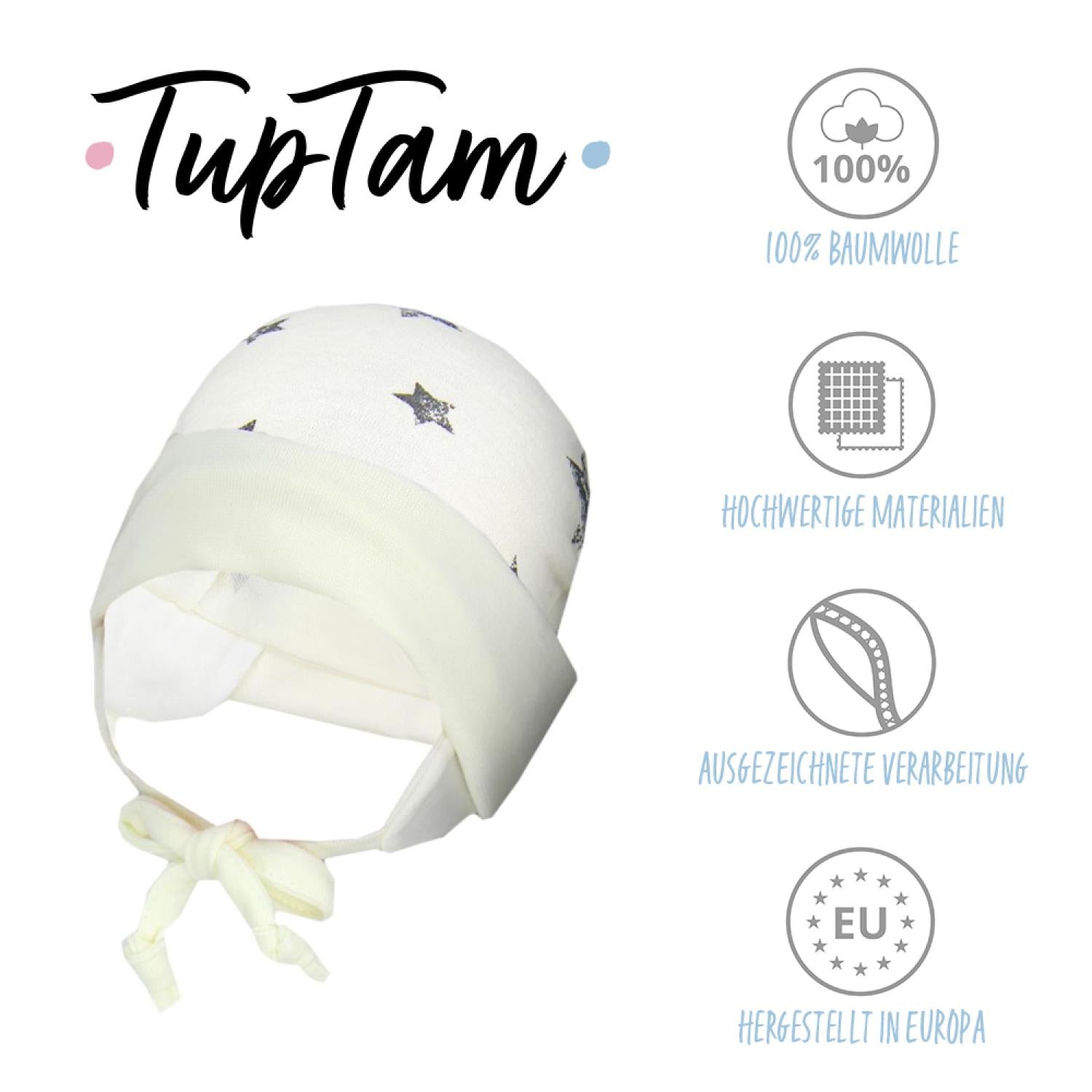 Erstlingsmütze mit Ohrenklappen - 2er Pack