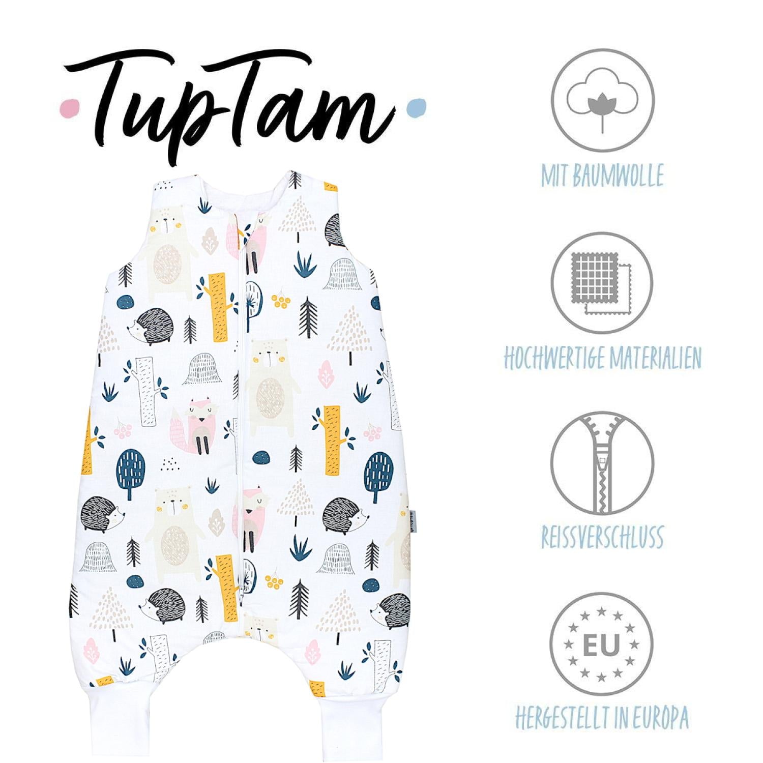 TupTam Baby Winterschlafsack mit Beinen OEKO- TEX zertifizierte Materialien 2.5 TOG Unisex