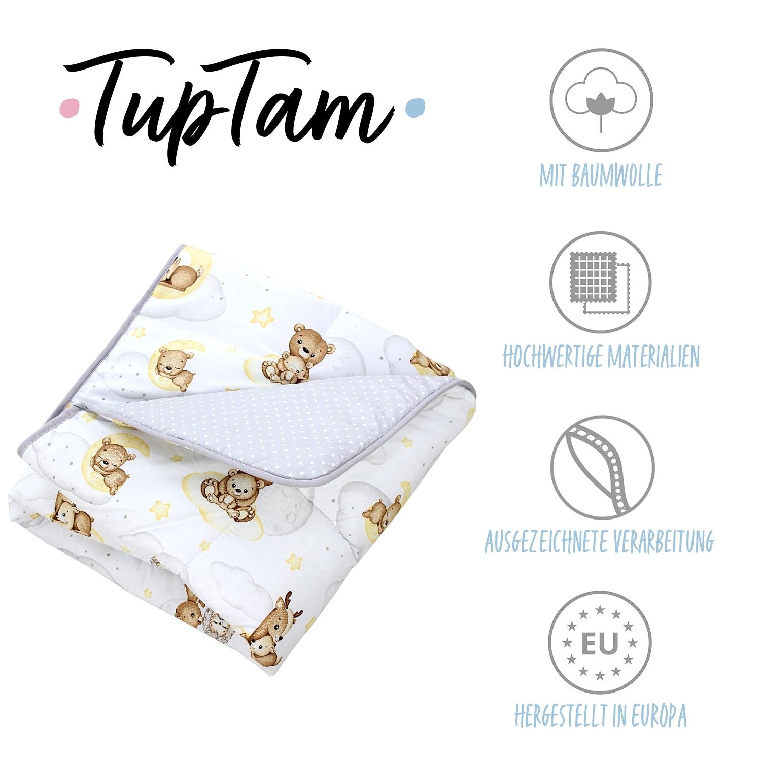 Gepolsterte XXL Krabbeldecke 120 x 120 cm