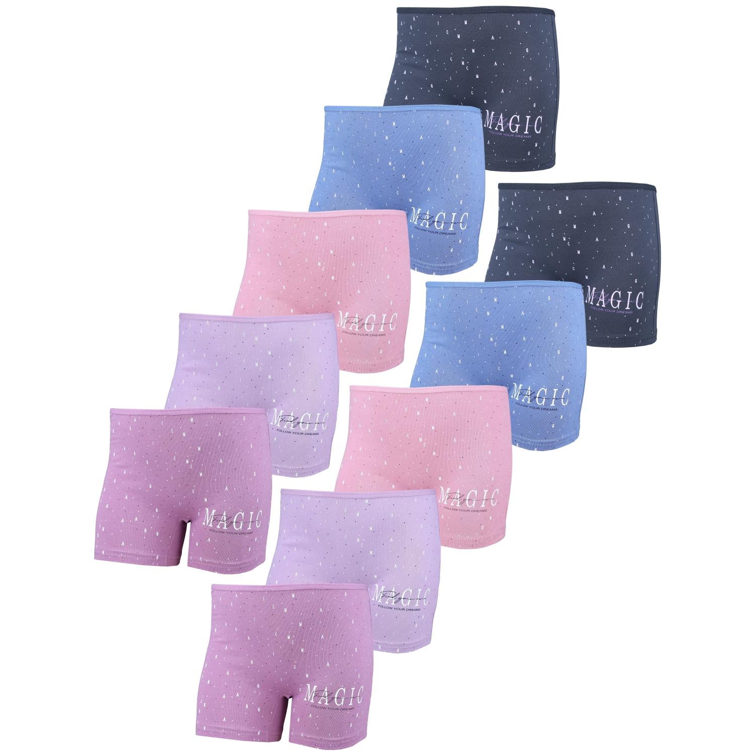 Mädchen Boxershorts aus Baumwolle – 10er Pack