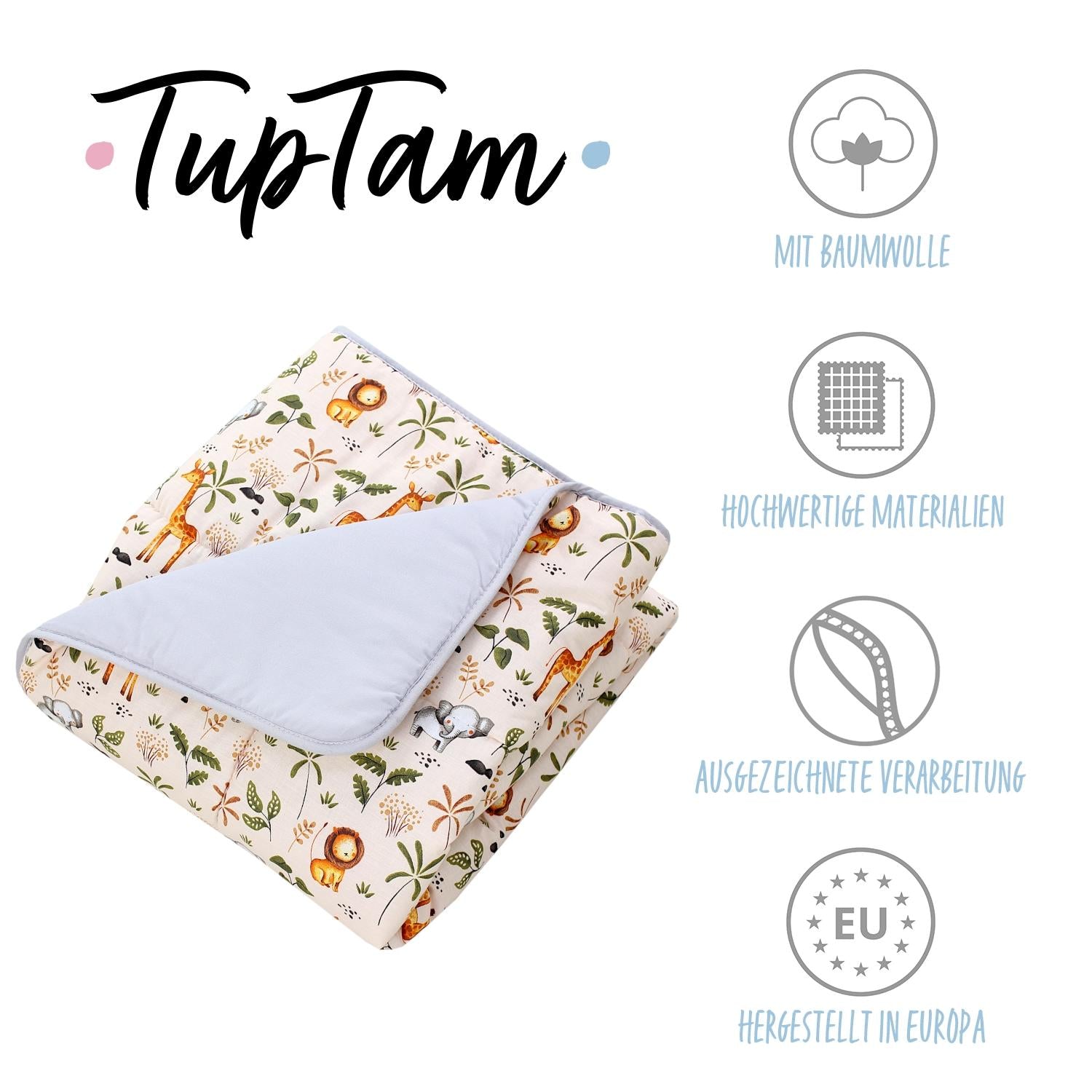 Gepolsterte XXL Krabbeldecke 120 x 120 cm