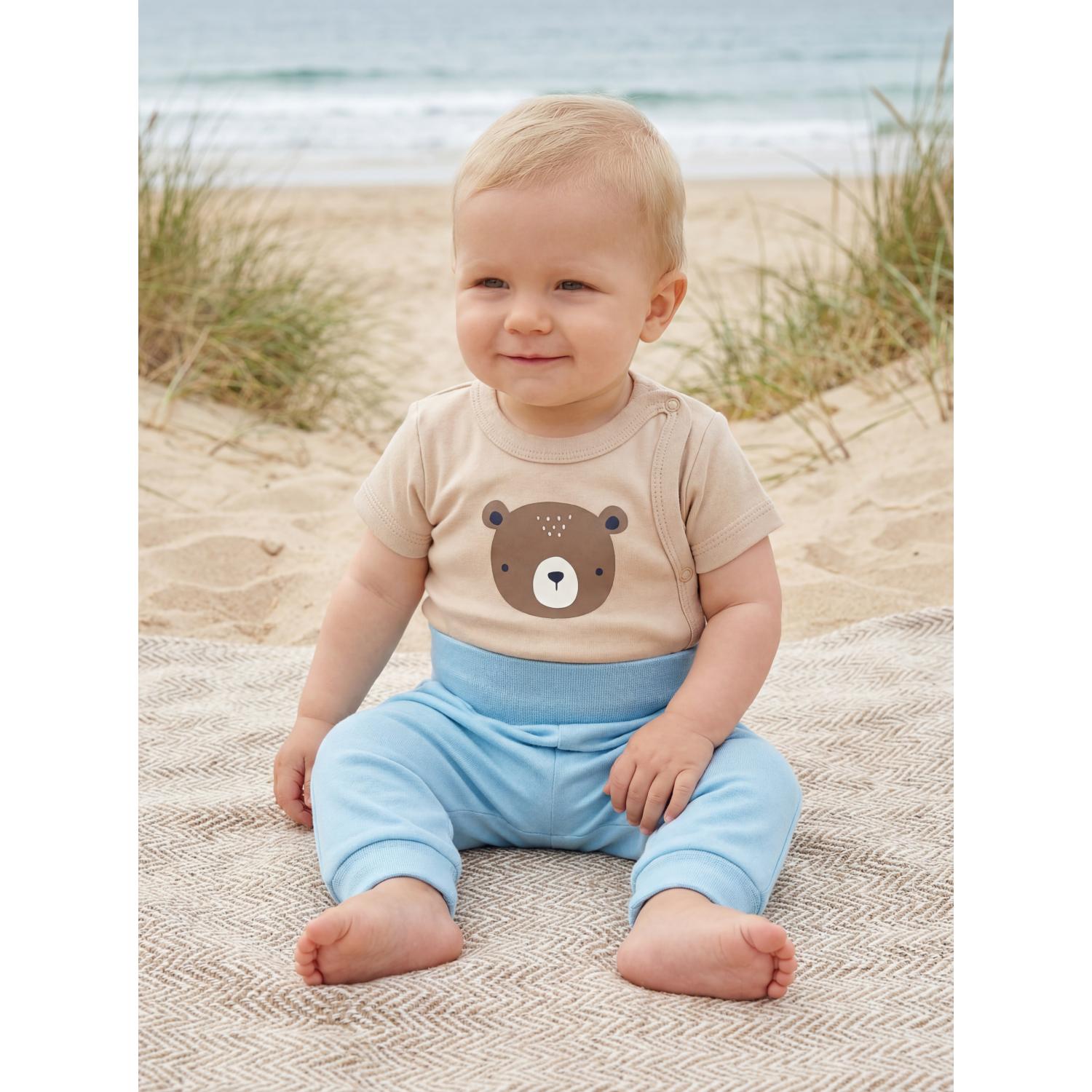 Baby Kurzarm Wickelbody mit Aufdruck - 5er Set